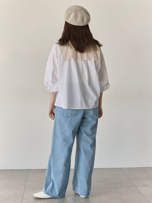 Samansa Mos2「【Cross&times;Staff】レース襟付きブラウス」|シャツ・ブラウス|