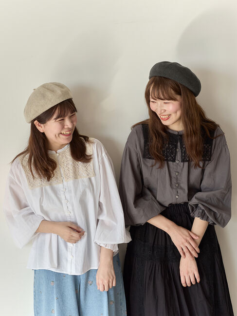 Samansa Mos2「【Cross&times;Staff】レース襟付きブラウス」|シャツ・ブラウス|