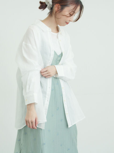 Samansa Mos2「シアーリネンシャツ」|シャツ・ブラウス|