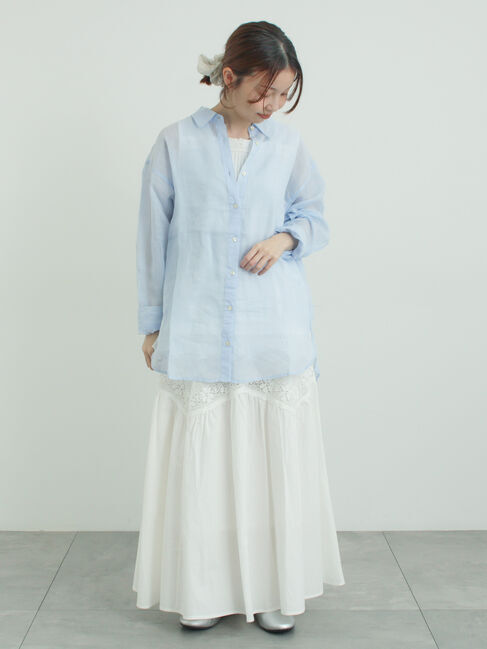 Samansa Mos2「シアーリネンシャツ」|シャツ・ブラウス|