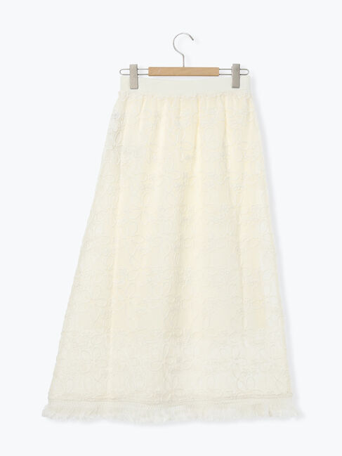 Samansa Mos2「刺繍レースメッシュスカート」|スカート|