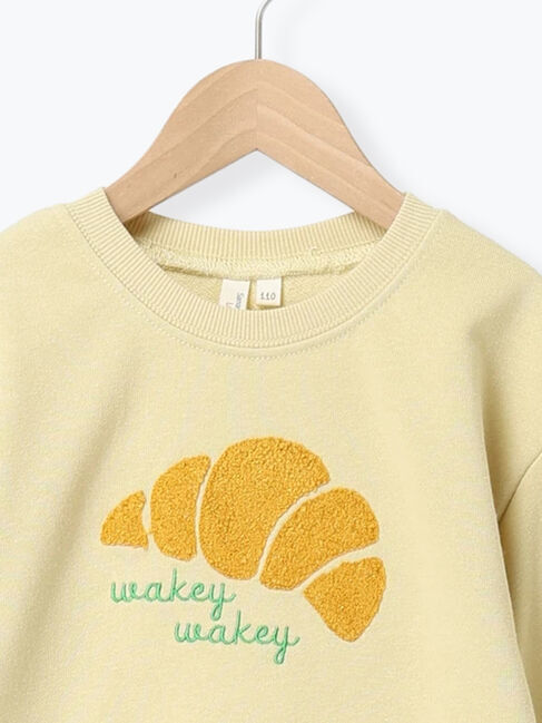 Samansa Mos2 Lagom「クロワッサンさがら刺繍トレーナー」|Tシャツ・カットソー|