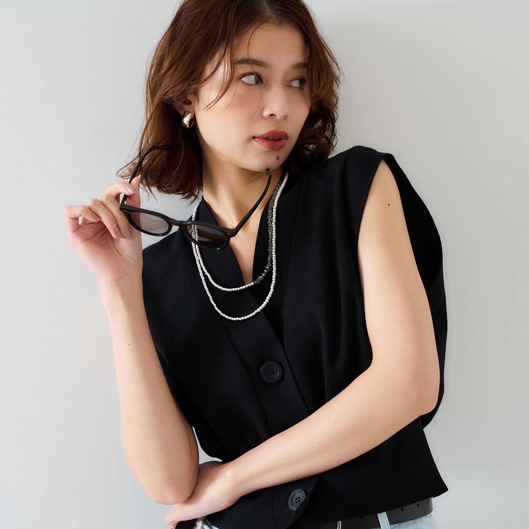 UNTITLED「【セットアップ可能】コンパクトニットベスト」|ニット・セーター|