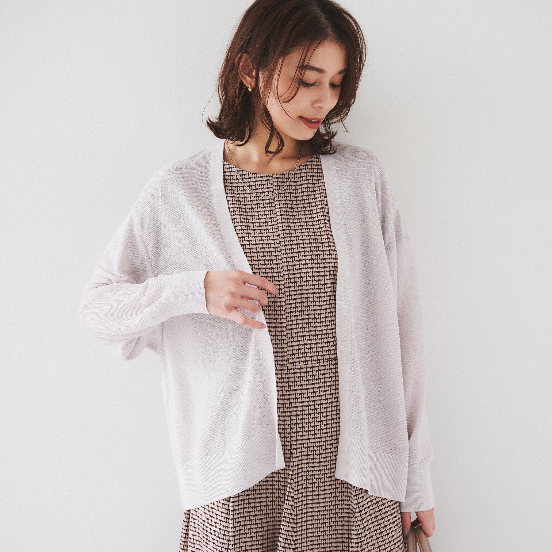 UNTITLED「【体型カバー/日除け】ドルマンスリーブ ガーターカーディガン」|カーディガン|