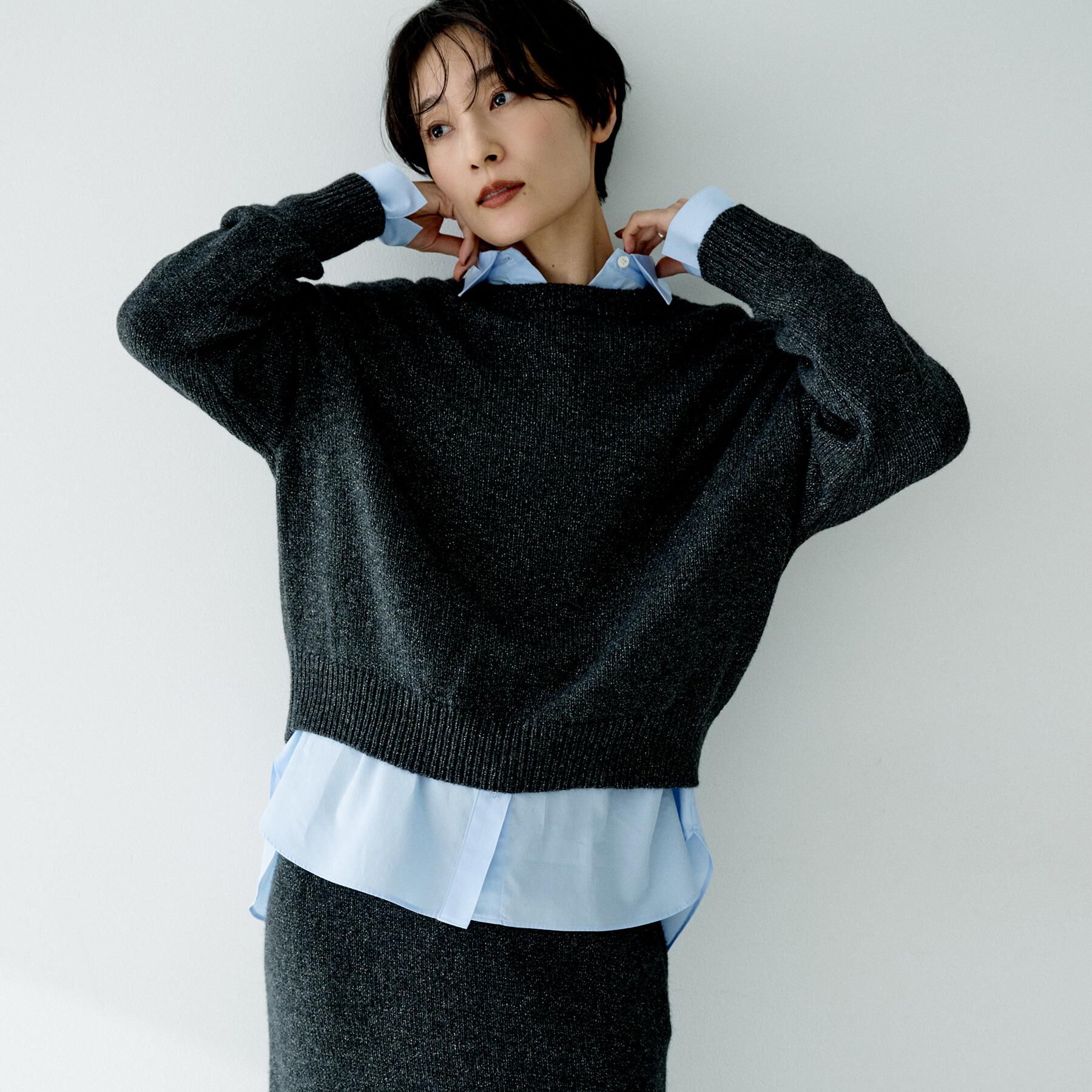 UNTITLED「【セットアップ可/ゆったり】ウール混ラメニット」|ニット・セーター|