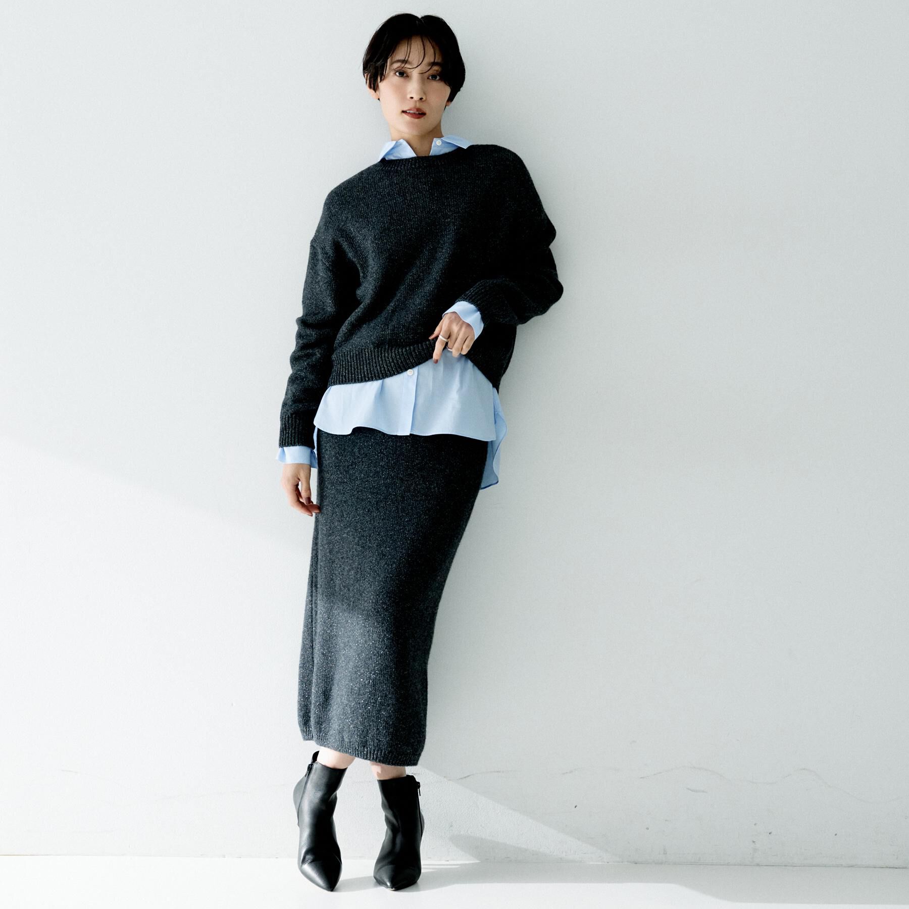 UNTITLED「【セットアップ可/ゆったり】ウール混ラメニット」|ニット・セーター|