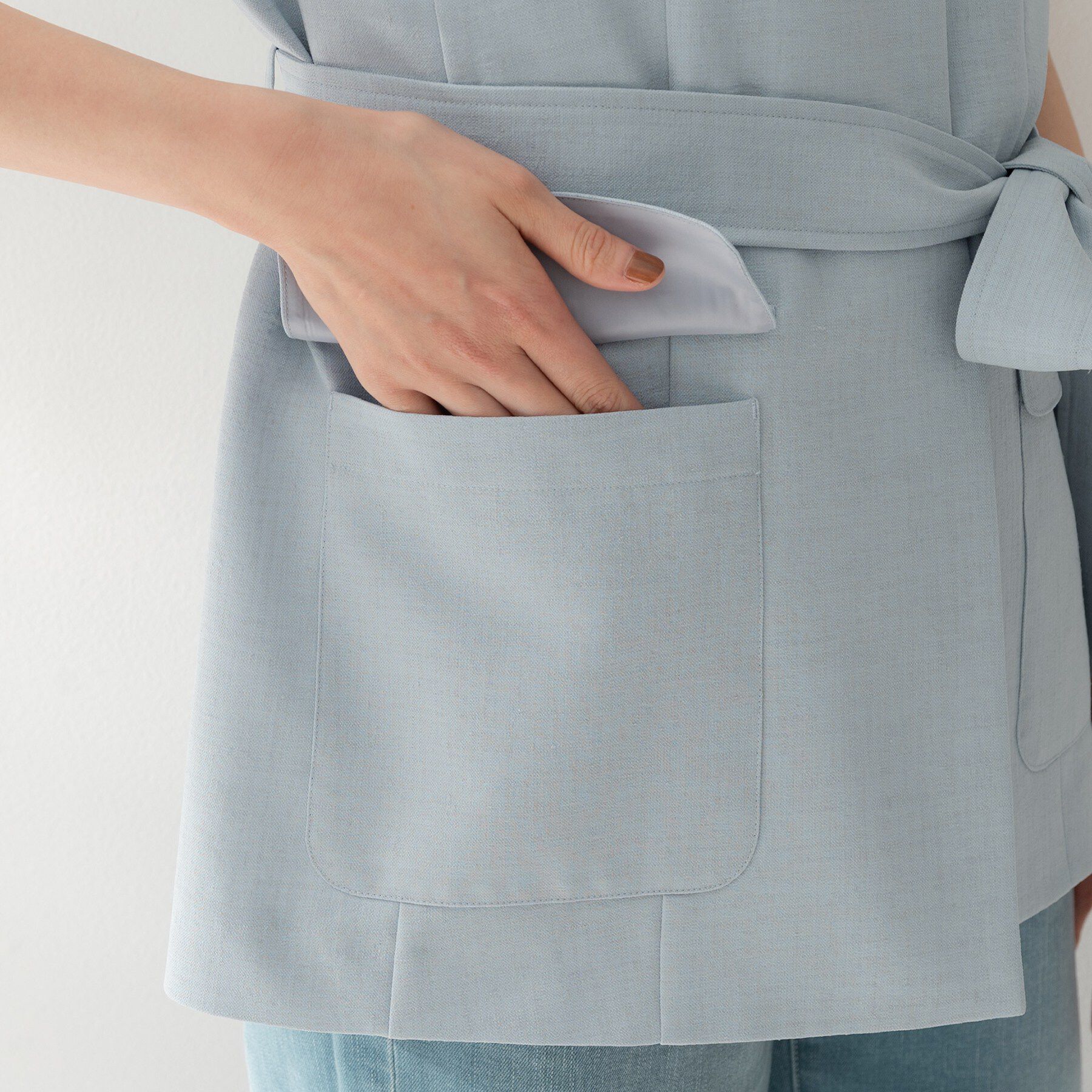 UNTITLED「【セットアップ可/UVカット/接触冷感/遮熱/通気性】スラブキーネックジレ」|ベスト・ジレ|