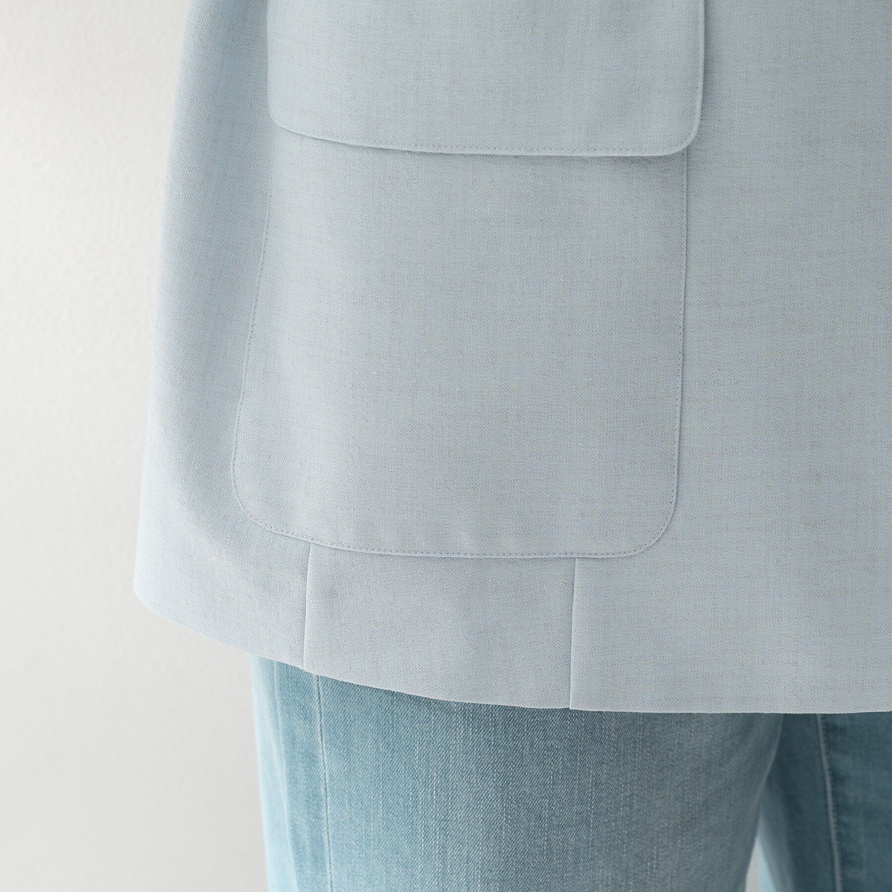 UNTITLED「【セットアップ可/UVカット/接触冷感/遮熱/通気性】スラブキーネックジレ」|ベスト・ジレ|
