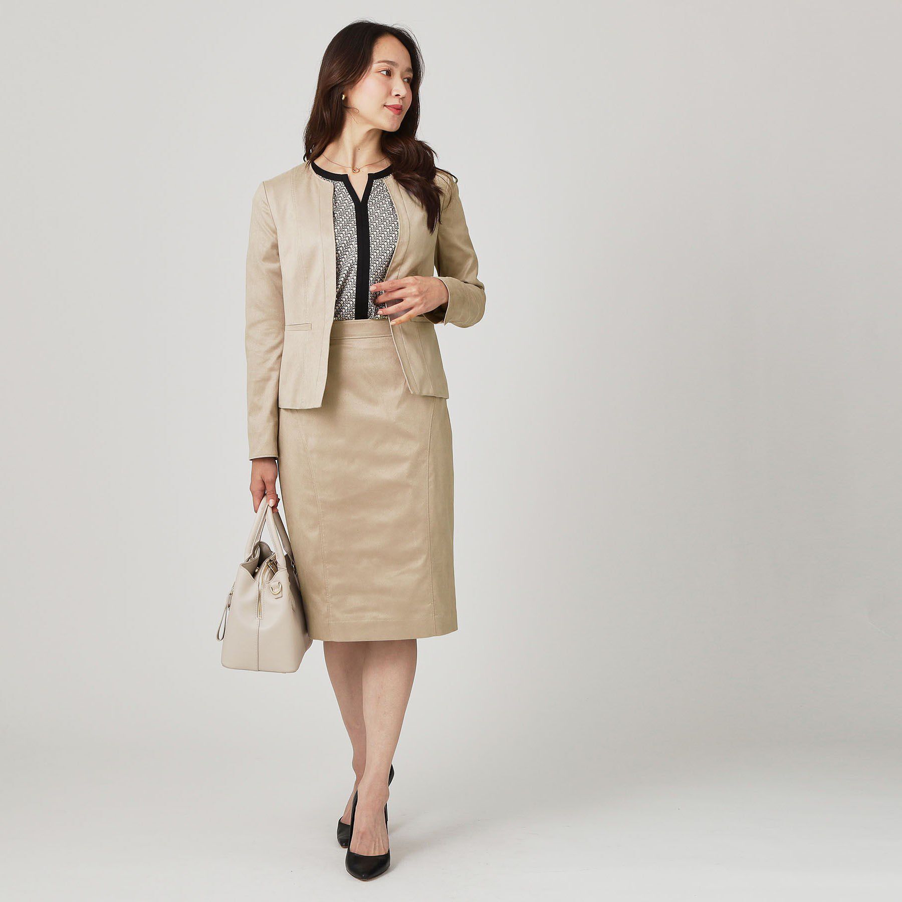 COUP DE CHANCE「【手洗い可／日本製】スェード調ノーカラージャケット」|ノーカラージャケット|