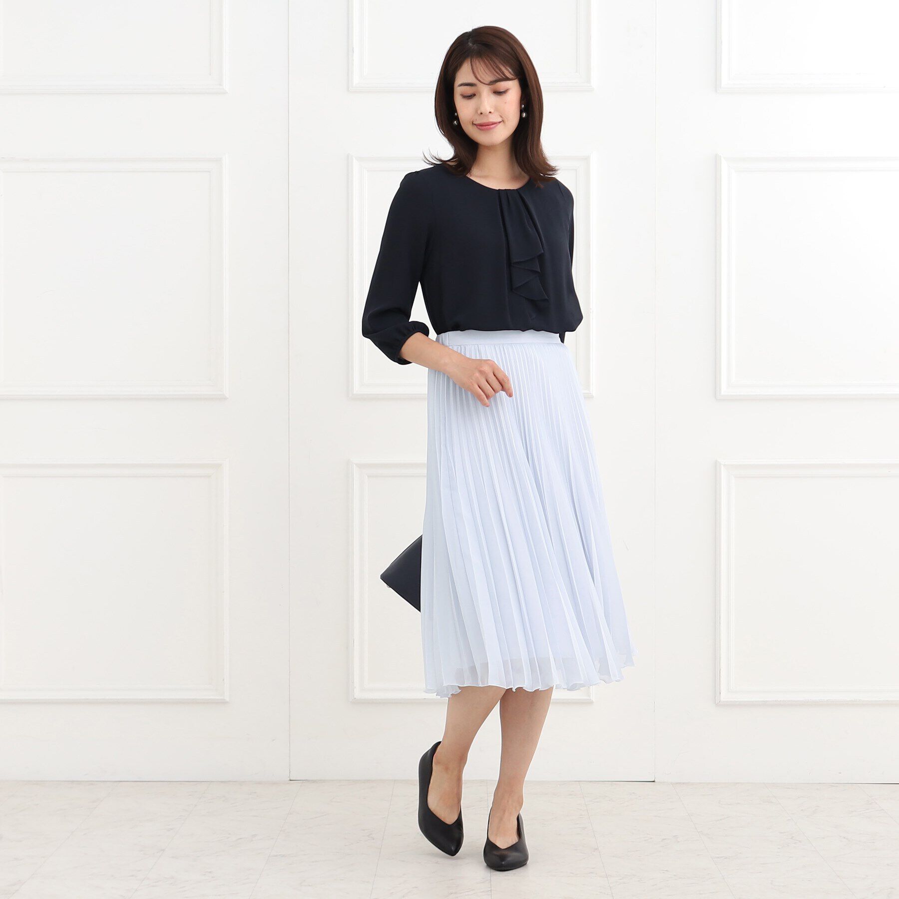 Reflect「【フォーマル/洗える】シフォンジョーゼットプリーツスカート」|スカート|