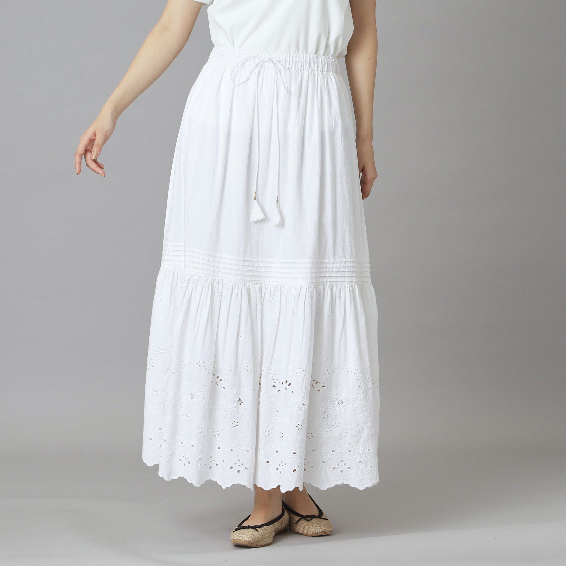 DRESSTERIOR「ウォッシャブルエンブロイダリースカート」|スカート|