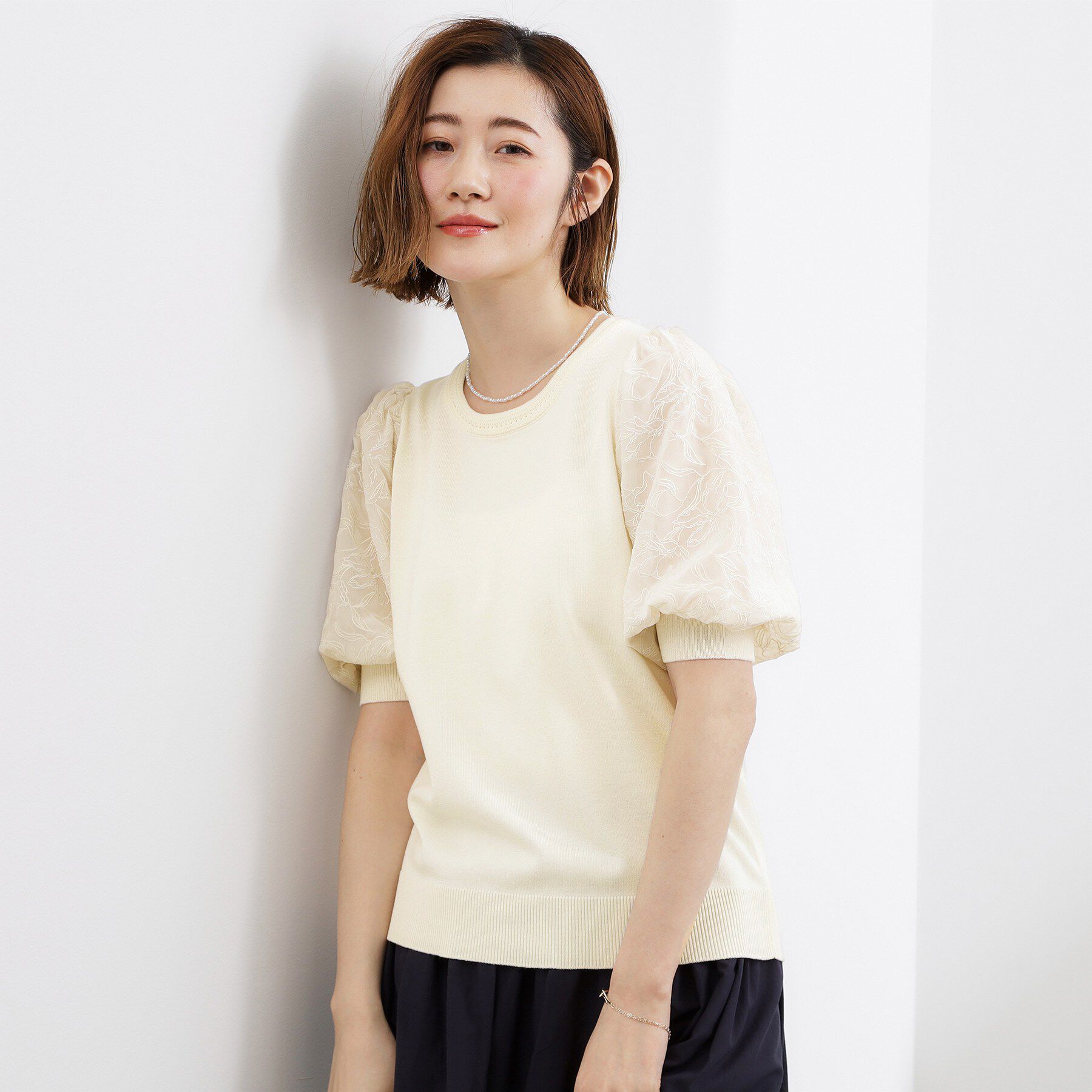 grove「一枚で着映える大人の袖コンシャスニット」|ニット・セーター|