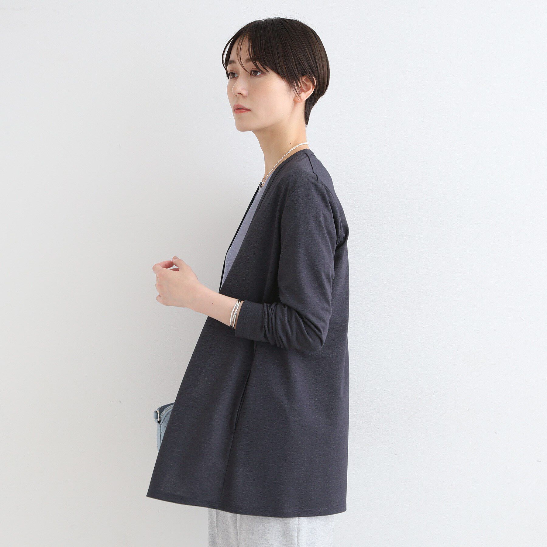 INDIVI「【洗える／UVケア／接触冷感】ドライタッチ着流しジャージカーディガン」|カーディガン|