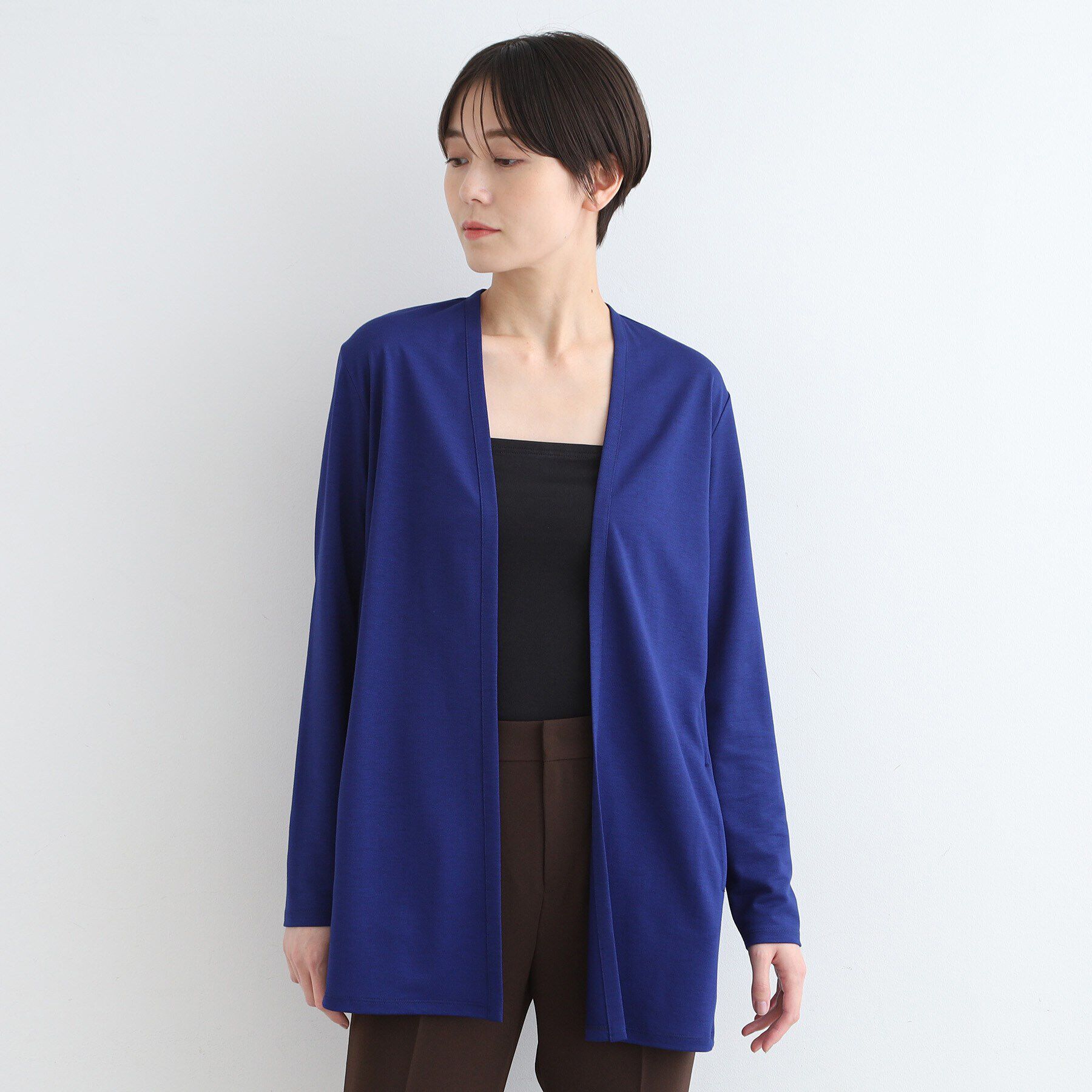 INDIVI「【洗える／UVケア／接触冷感】ドライタッチ着流しジャージカーディガン」|カーディガン|