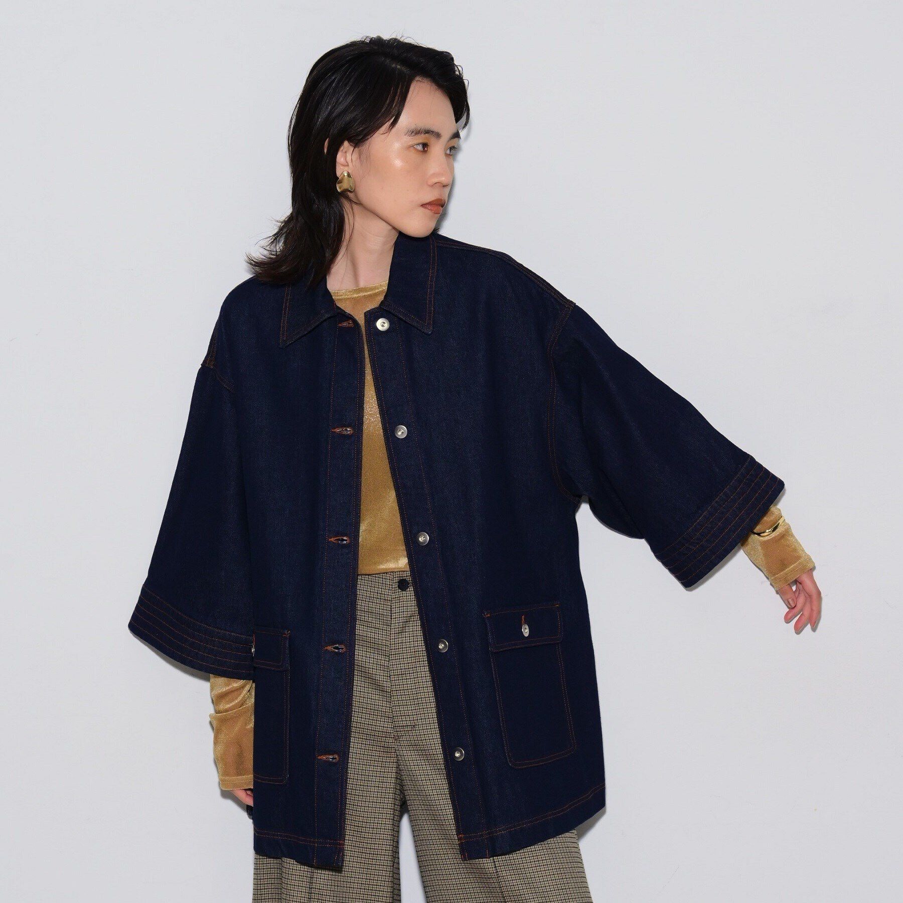 GALLEST「ボックスデニムジャケット」|デニムジャケット|ﾈｲﾋﾞｰ(094)