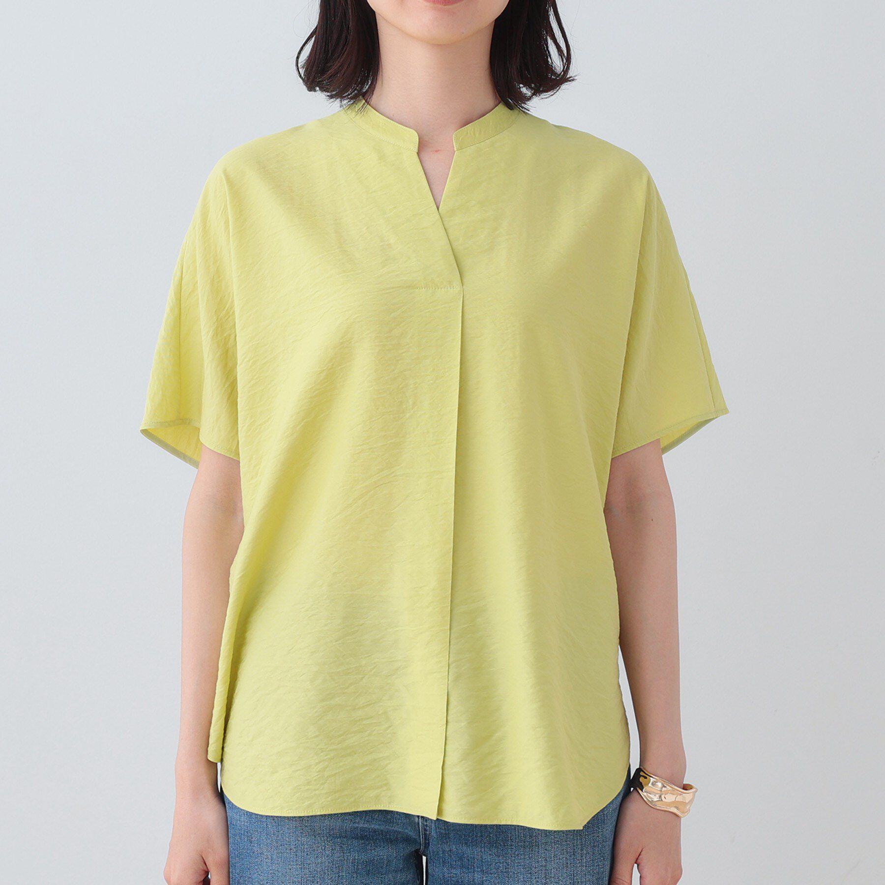 INDIVI「【洗える／UVケア／SETUP可能】スキッパードルマンブラウス」|シャツ・ブラウス|