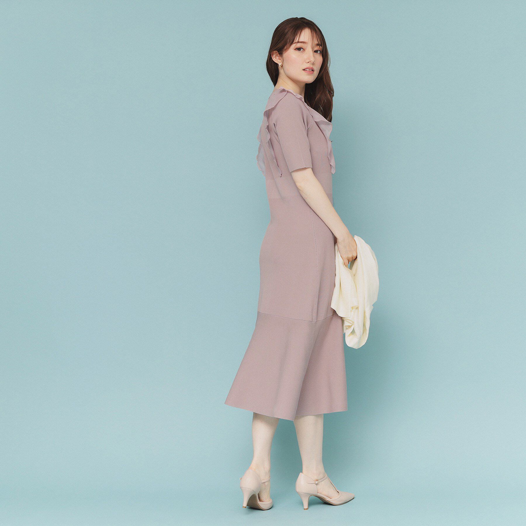 index「フリルドッキングニットワンピース【洗濯機洗い可/抗ピル】」|ワンピース|