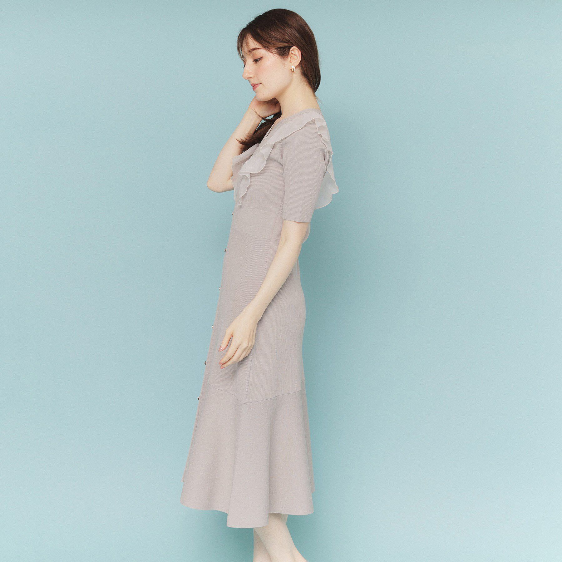 index「フリルドッキングニットワンピース【洗濯機洗い可/抗ピル】」|ワンピース|