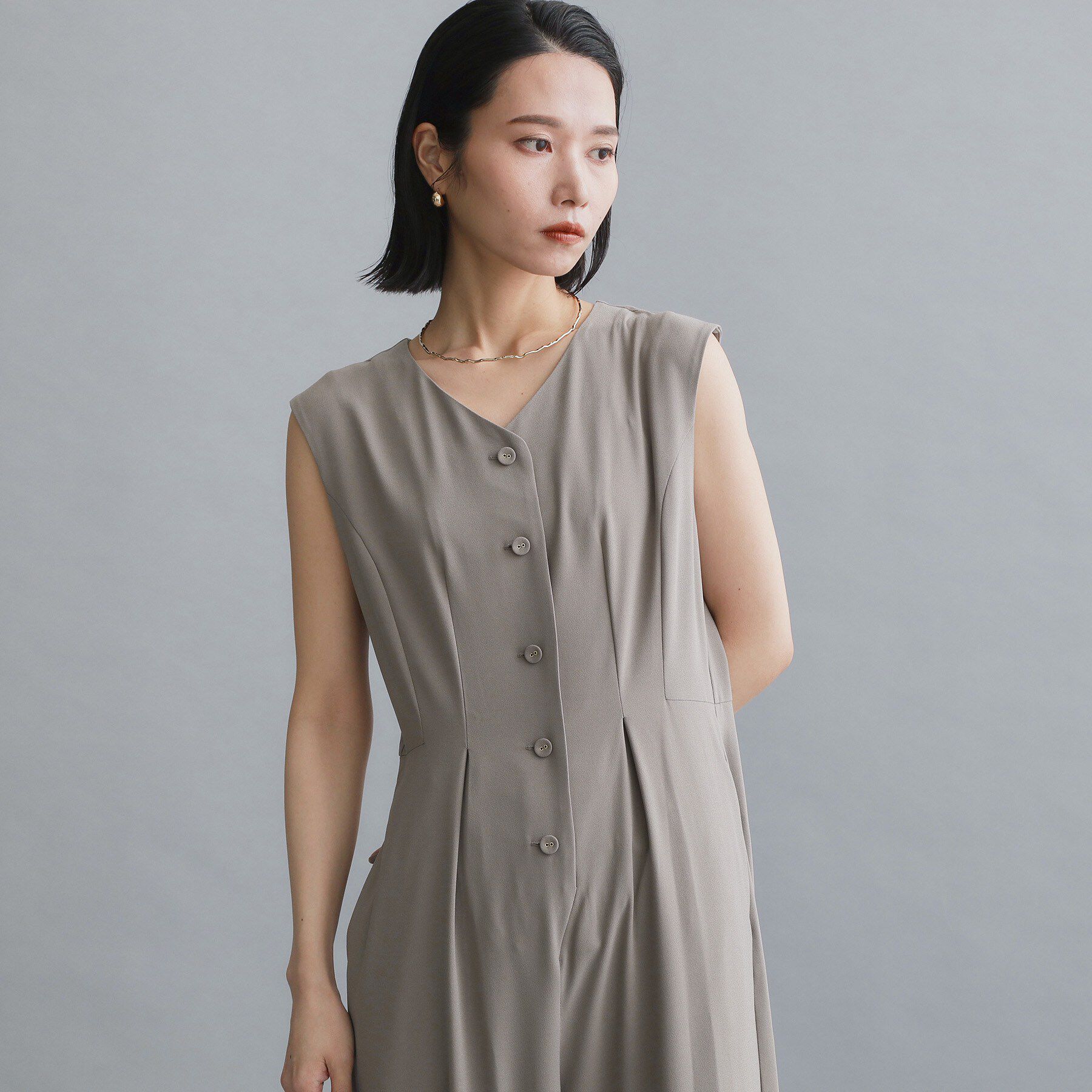 OPAQUE.CLIP「【es】ワイドオールインワン【洗濯機OK】」|オールインワン|グレー(012)