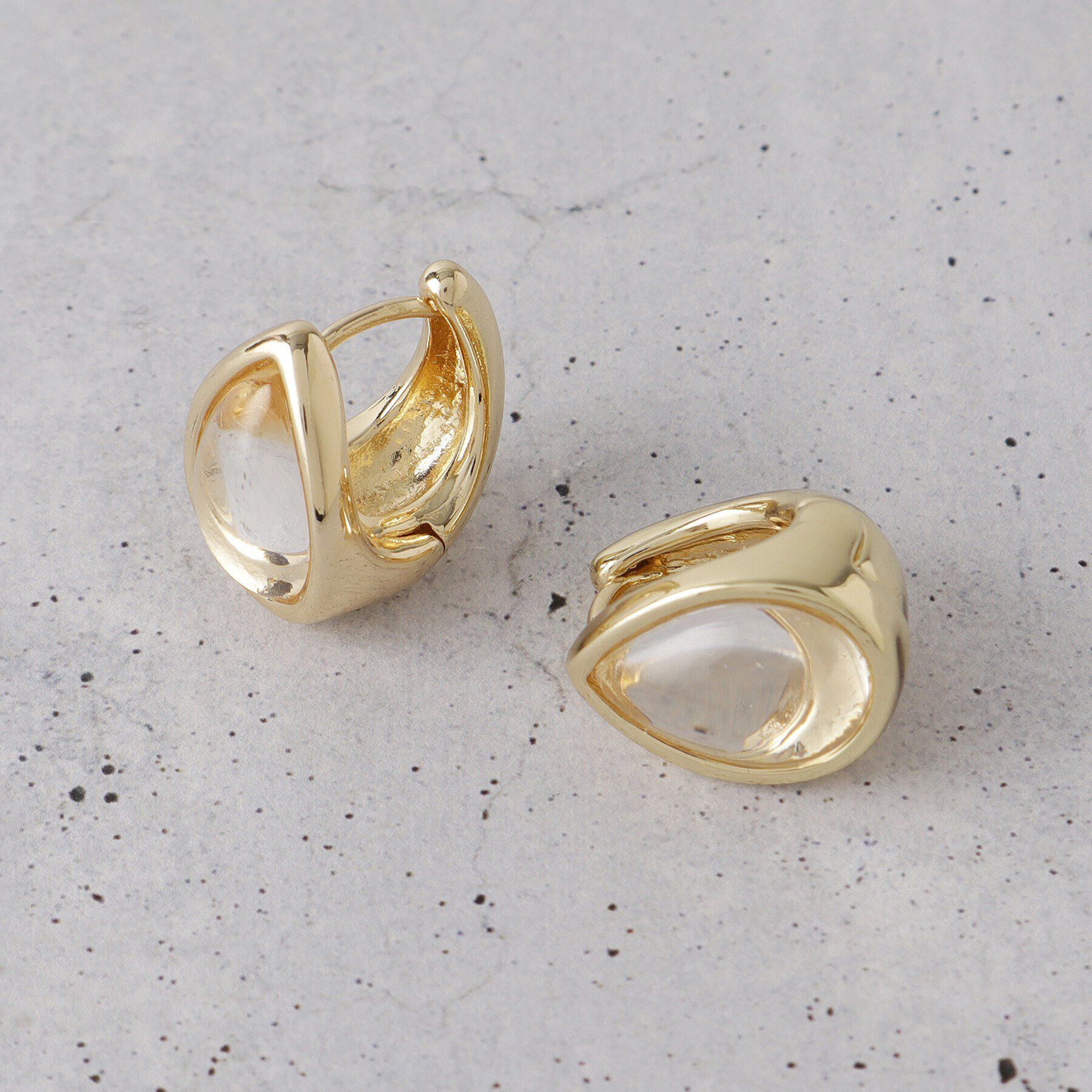 THE SHOP TK「クリアドロップメタルコンビピアス」|ピアス|ゴールド(007)