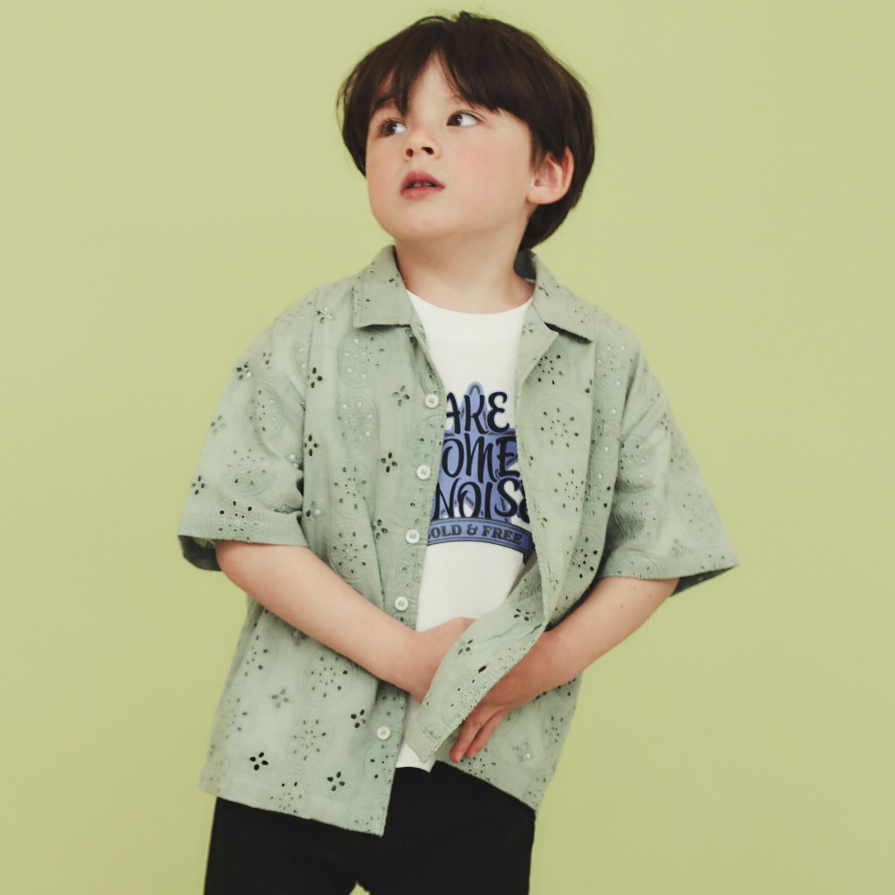 THE SHOP TK「【120-150】刺繍オープンカラーシャツSS」|シャツ・ブラウス|