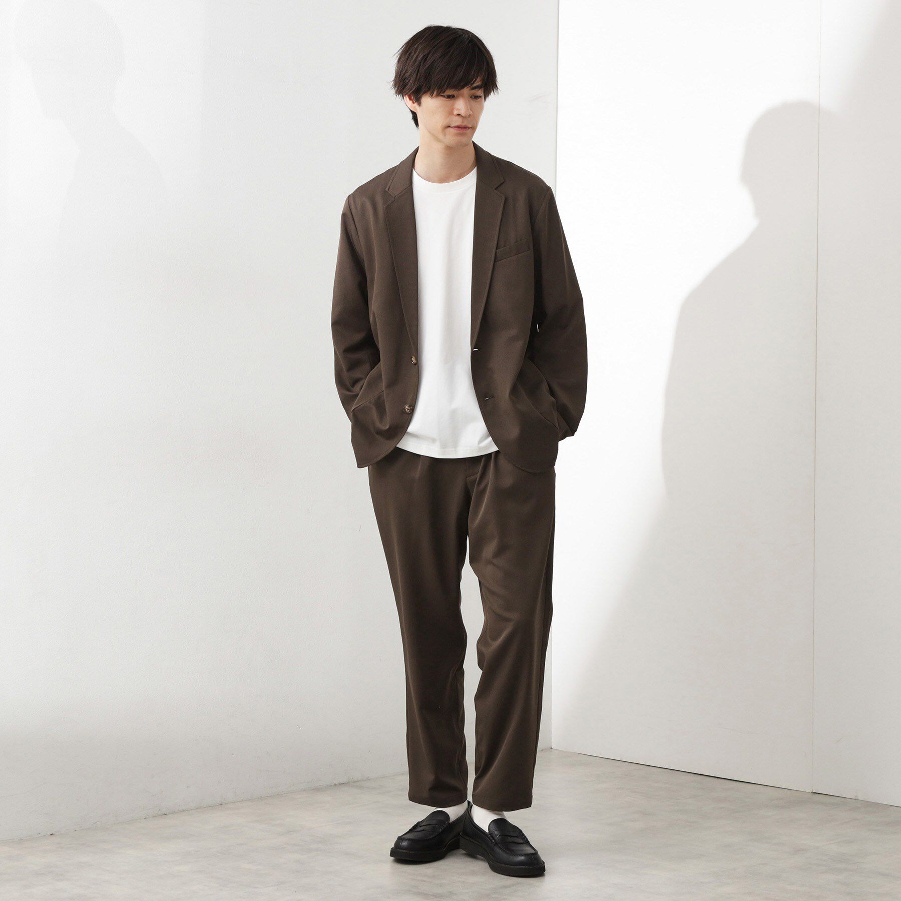 THE SHOP TK「スムースファイバーリラックスジャケット 【セットアップ可／UVカット／イージーケア／洗濯機OK】」|テーラードジャケット|