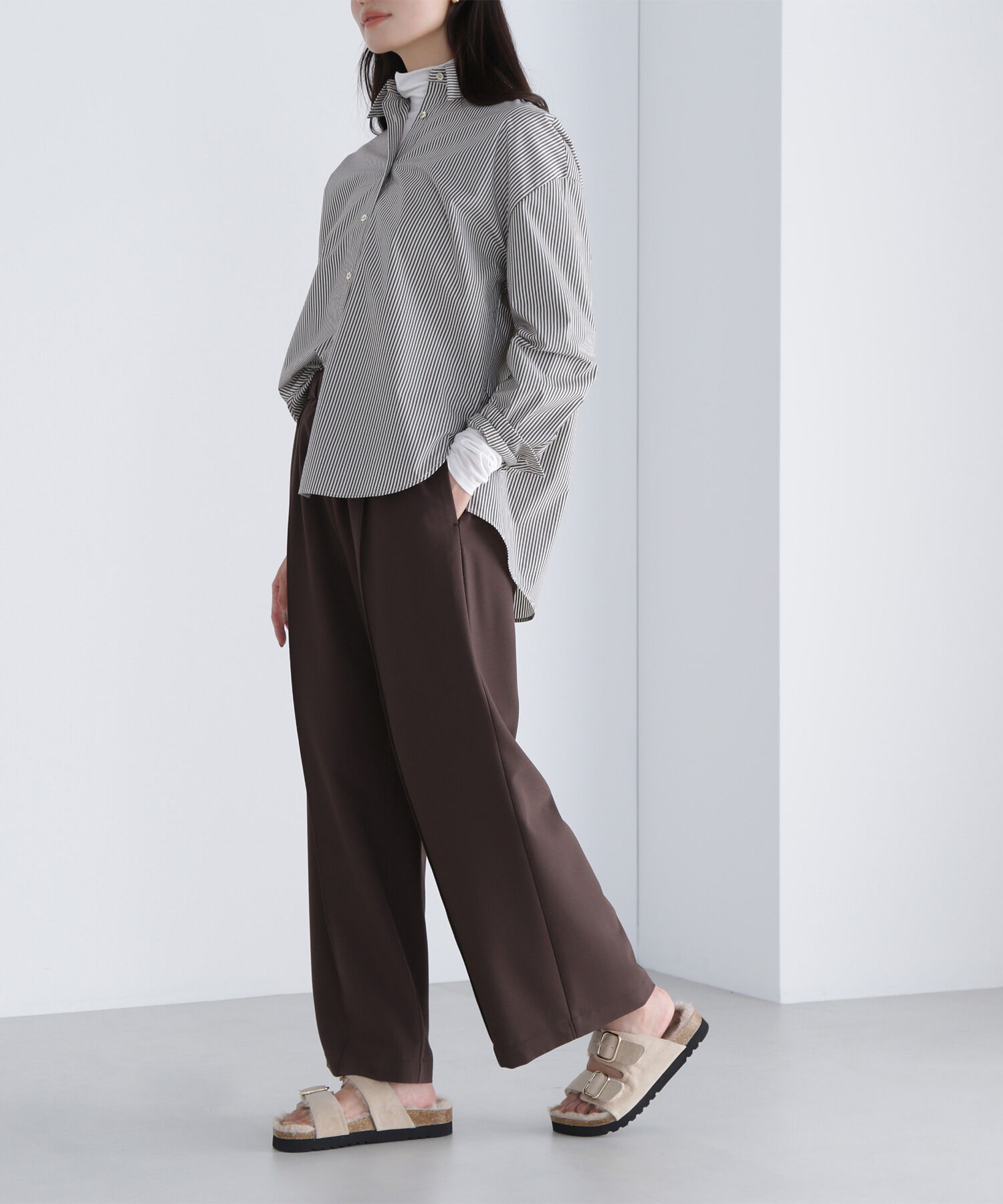  「イージーワイドパンツ」|その他|ダークブラウ 1