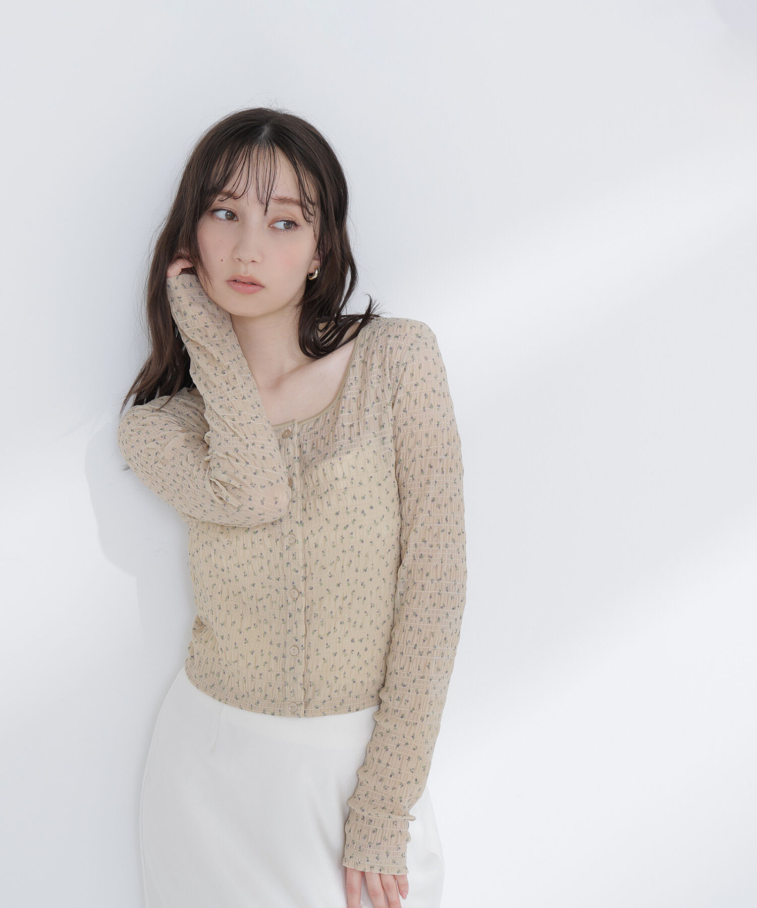  「フラワープリントシャーリングカットソー」|Tシャツ・カットソー|