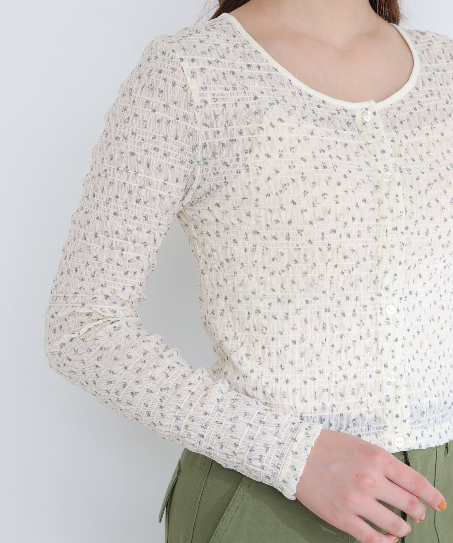  「フラワープリントシャーリングカットソー」|Tシャツ・カットソー|