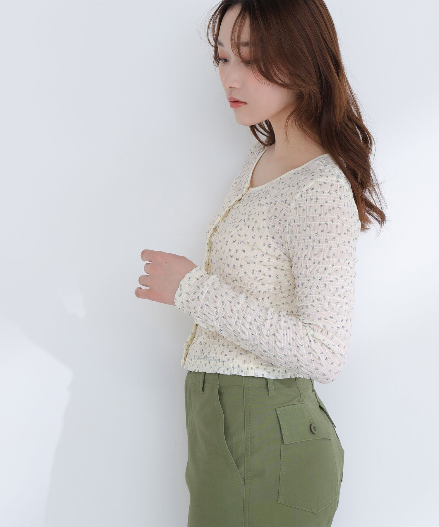  「フラワープリントシャーリングカットソー」|Tシャツ・カットソー|