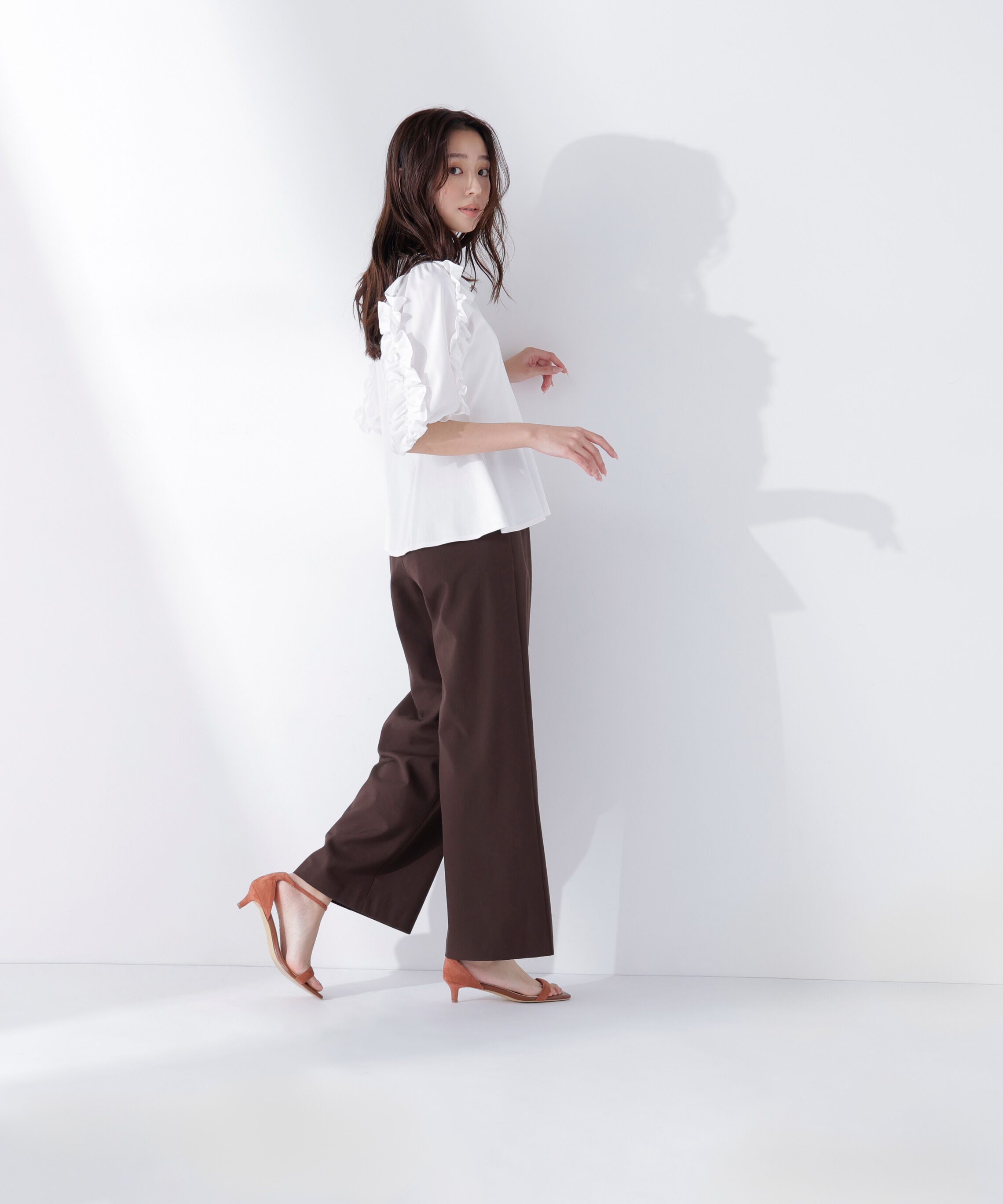  「フリルスリーブドッキングカットソー」|Tシャツ・カットソー|