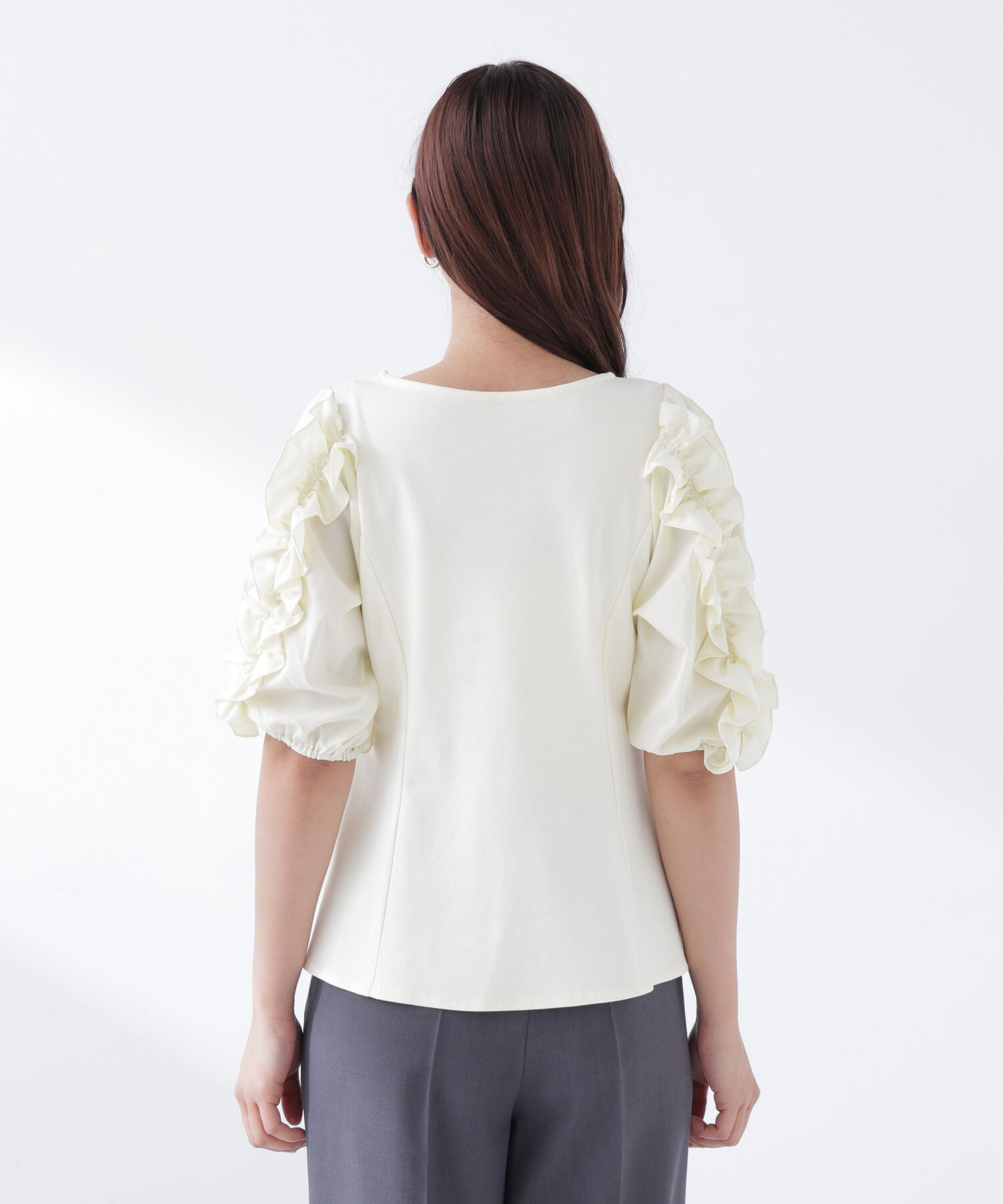  「フリルスリーブドッキングカットソー」|Tシャツ・カットソー|