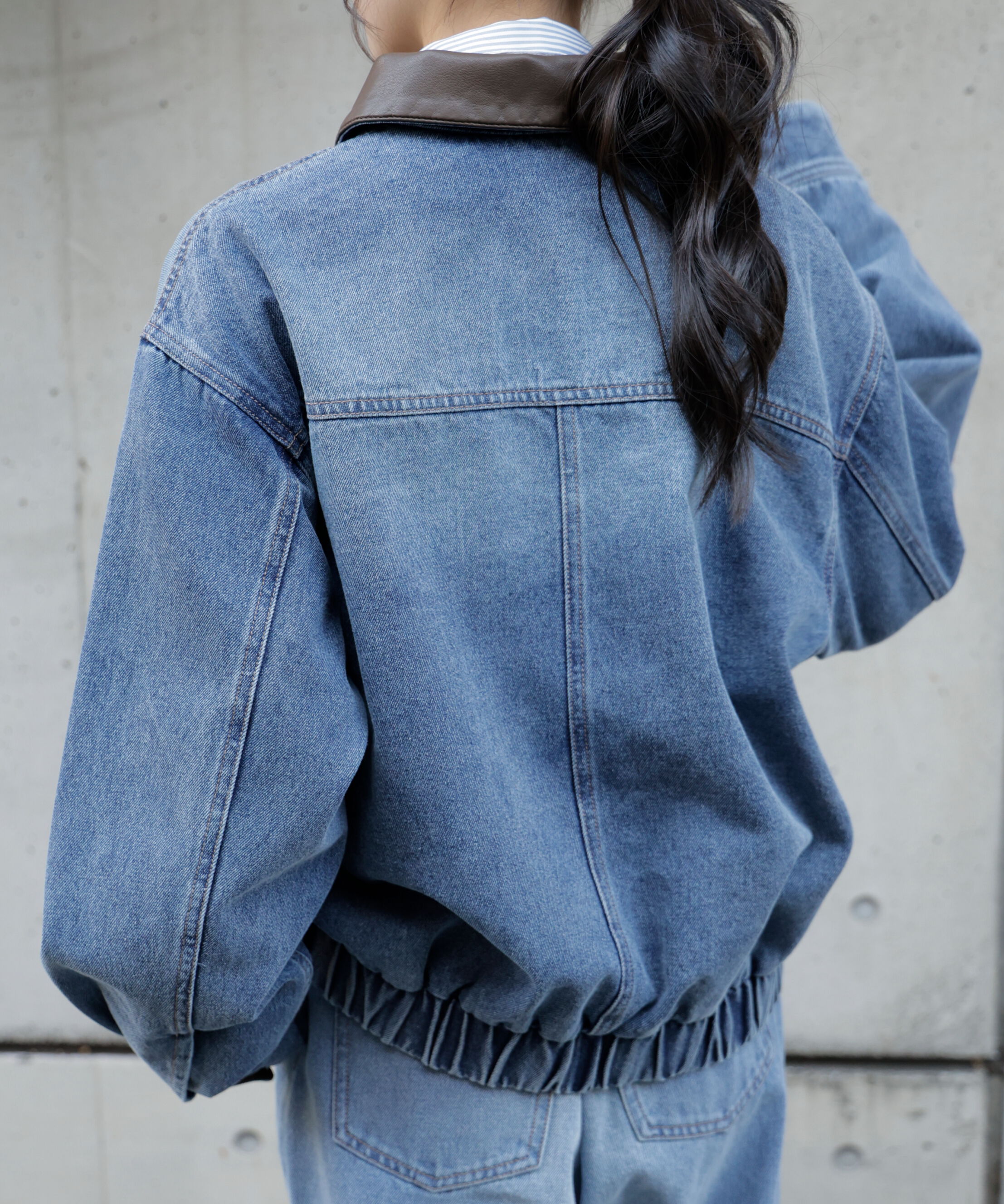  「バイカラーワークジャケット」|ブルゾン・スタジャン|