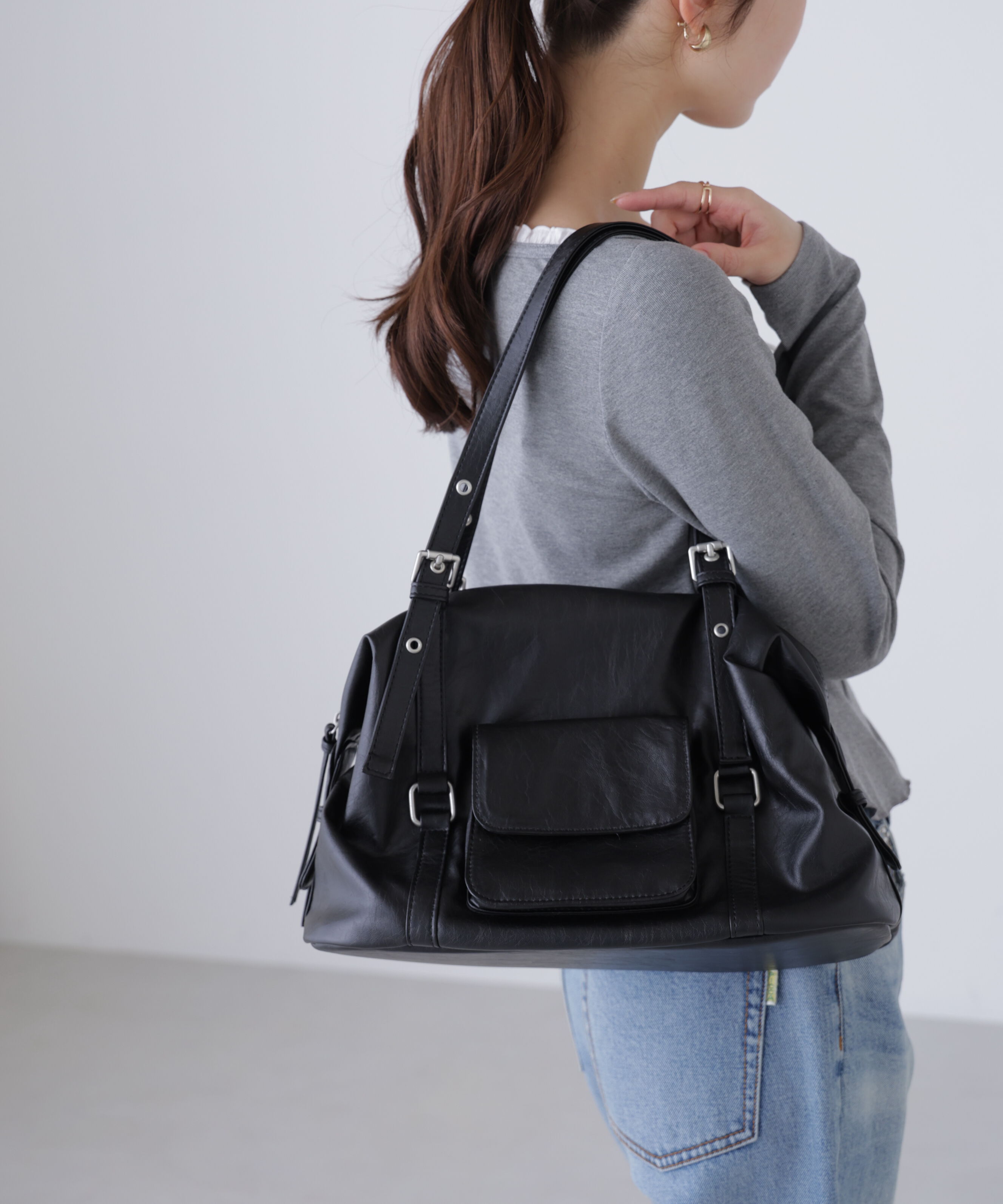  「フロントポケットバッグ」|その他|ブラック