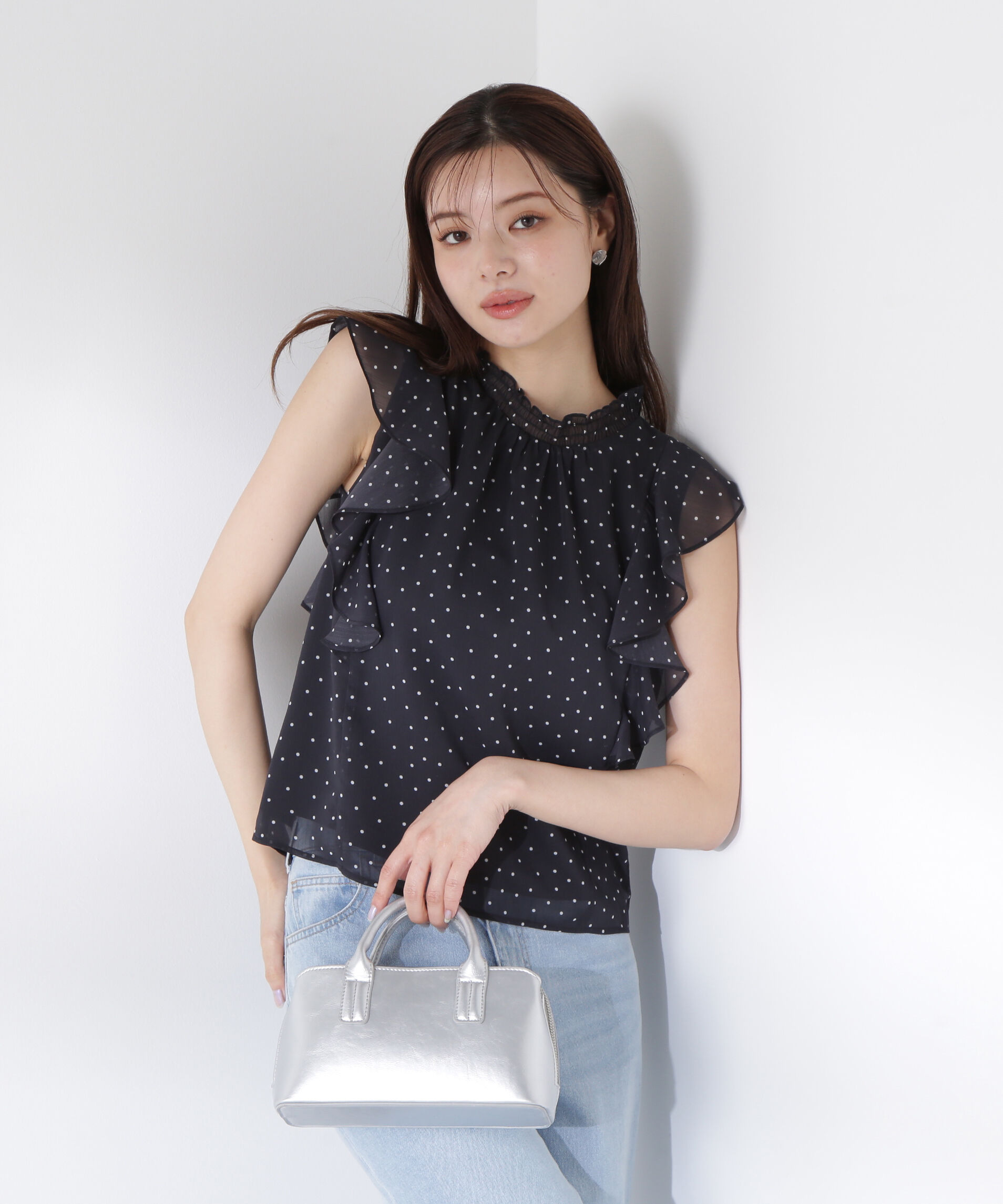 PROPORTION BODY DRESSING「ドット柄半袖ブラウス」|シャツ・ブラウス|