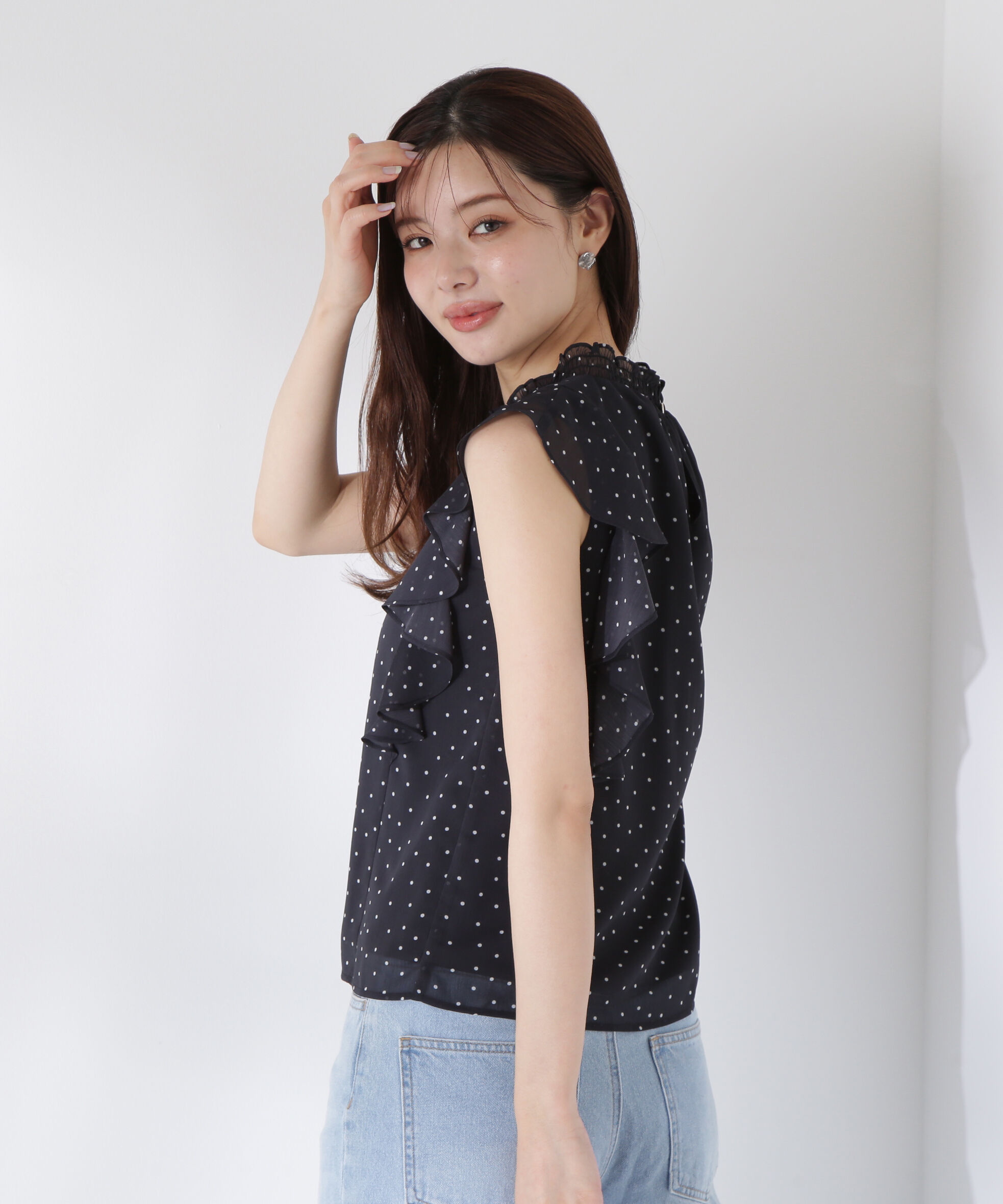 PROPORTION BODY DRESSING「ドット柄半袖ブラウス」|シャツ・ブラウス|