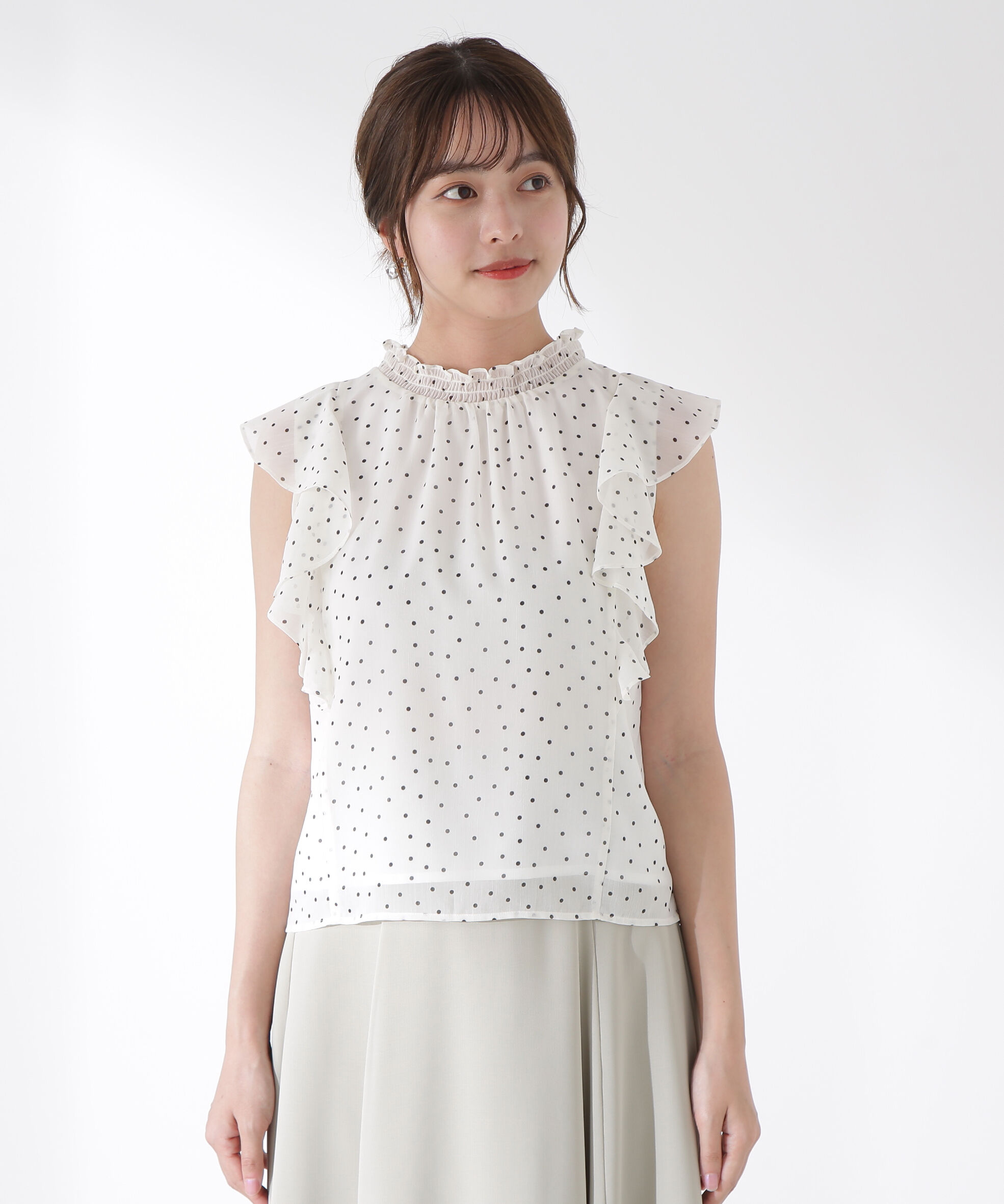 PROPORTION BODY DRESSING「ドット柄半袖ブラウス」|シャツ・ブラウス|