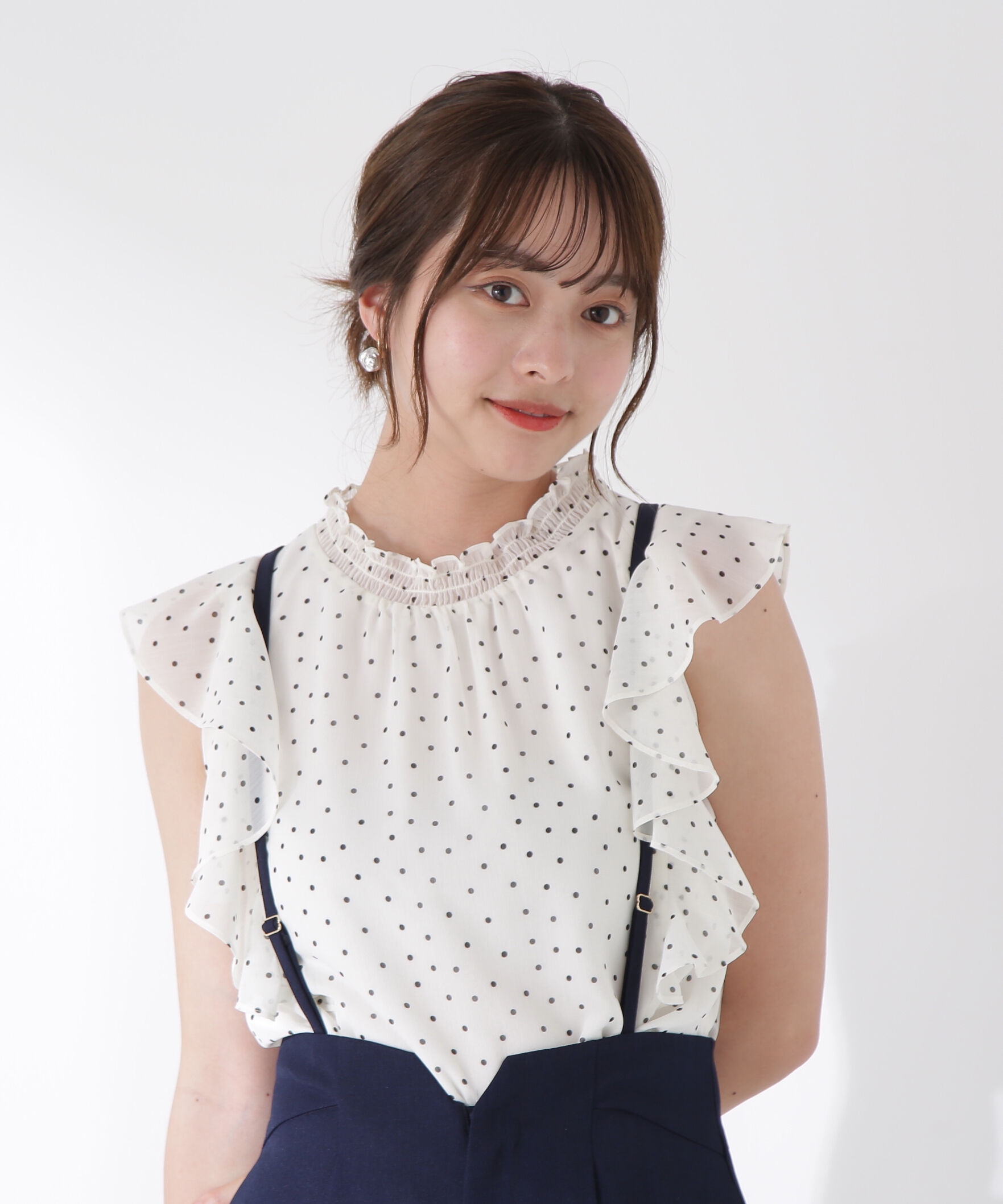 PROPORTION BODY DRESSING「ドット柄半袖ブラウス」|シャツ・ブラウス|