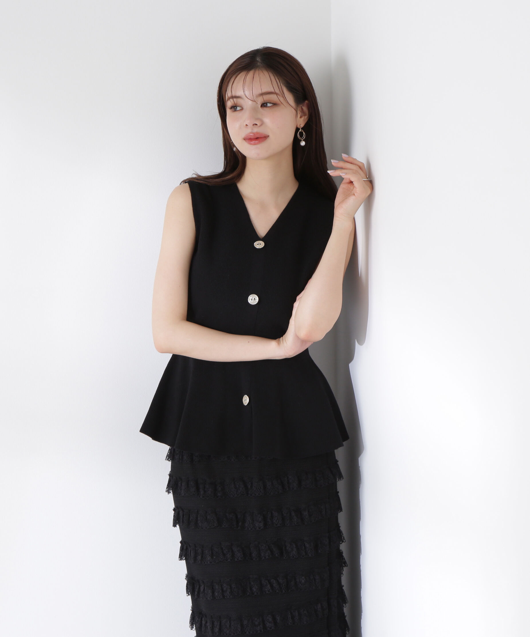 PROPORTION BODY DRESSING「畦ペプラムプルオーバー」|ニット・セーター|