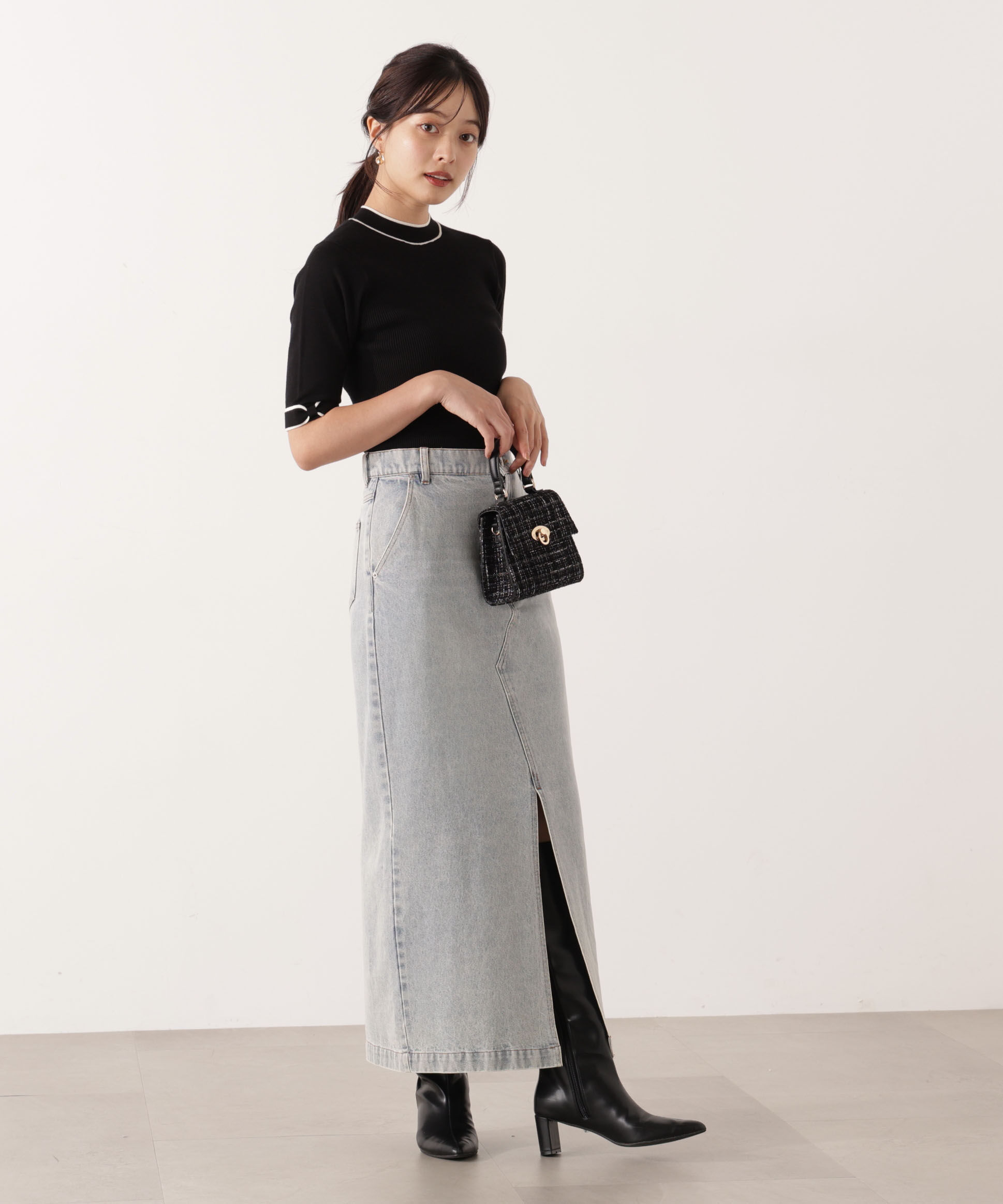 PROPORTION BODY DRESSING「デニムナロースカート」|スカート|