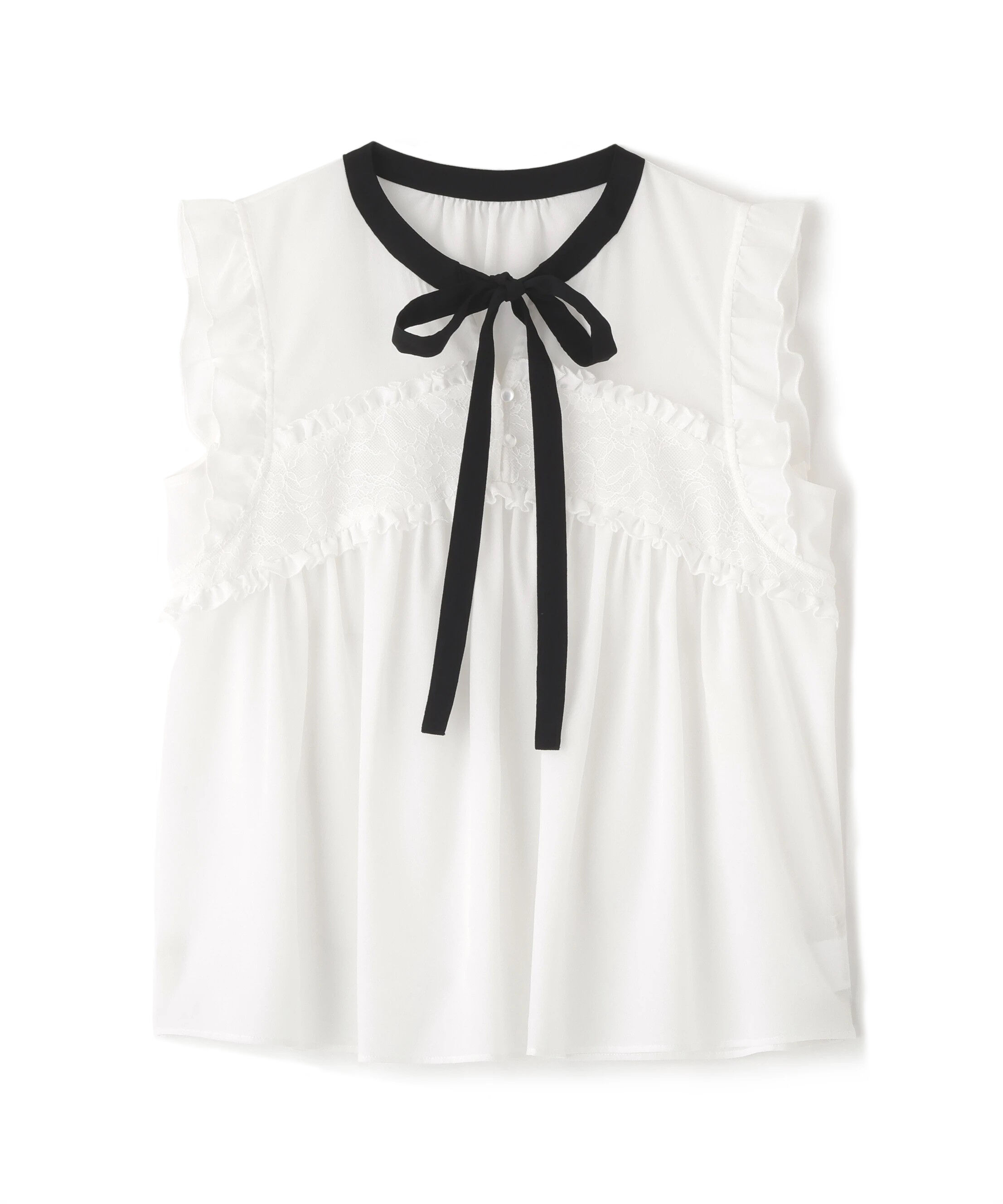 PROPORTION BODY DRESSING「レースドッキングボウタイブラウス」|シャツ・ブラウス|