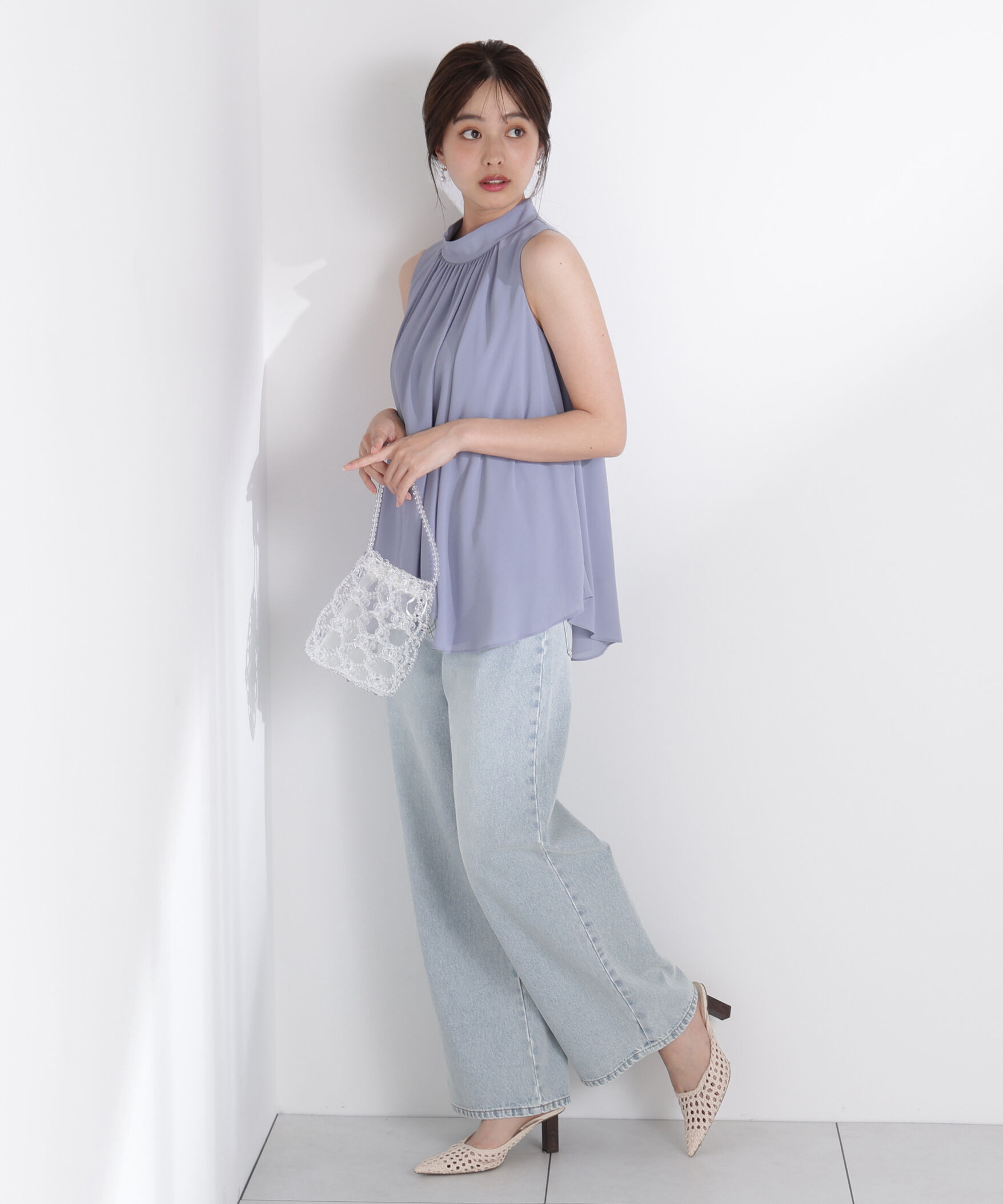 PROPORTION BODY DRESSING「ベルト付楊柳ブラウス」|シャツ・ブラウス|