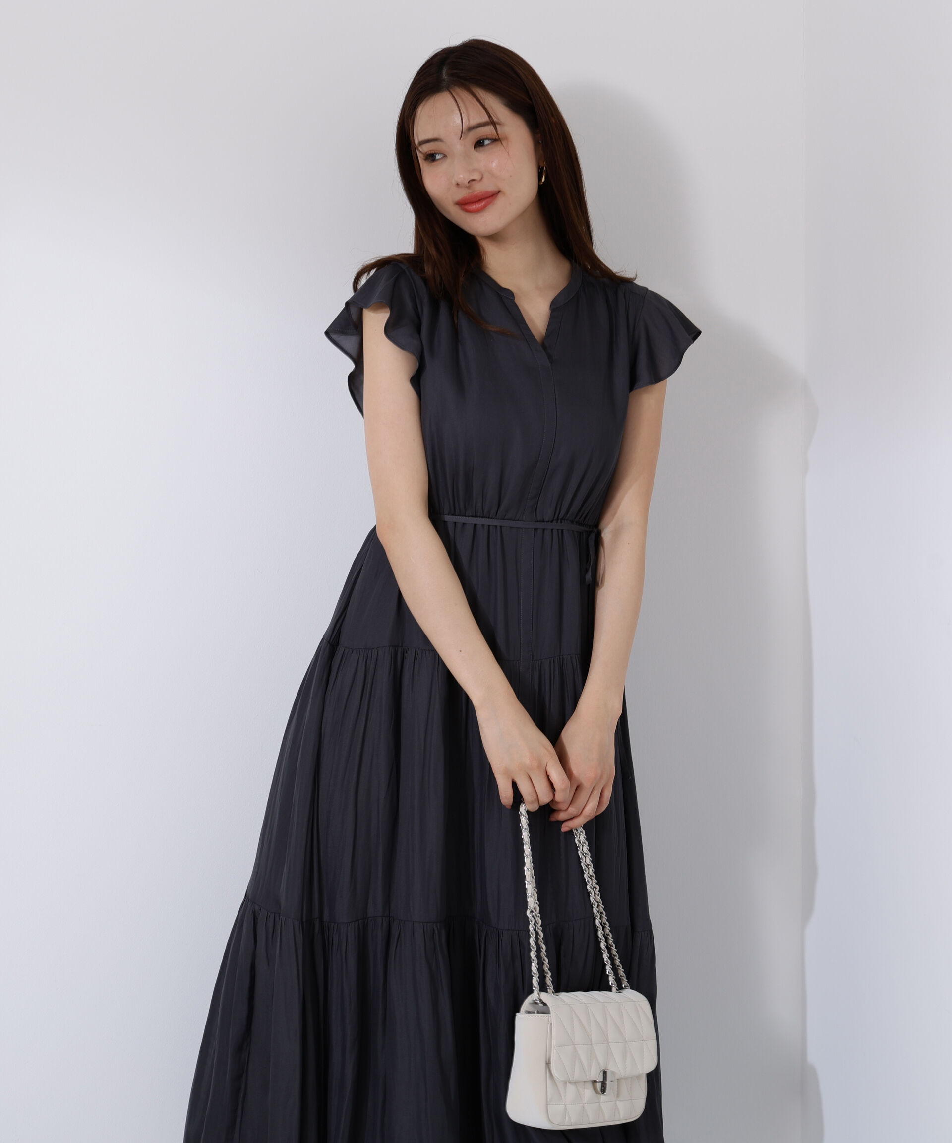 PROPORTION BODY DRESSING「リボン付きギャザーワンピース」|ワンピース|