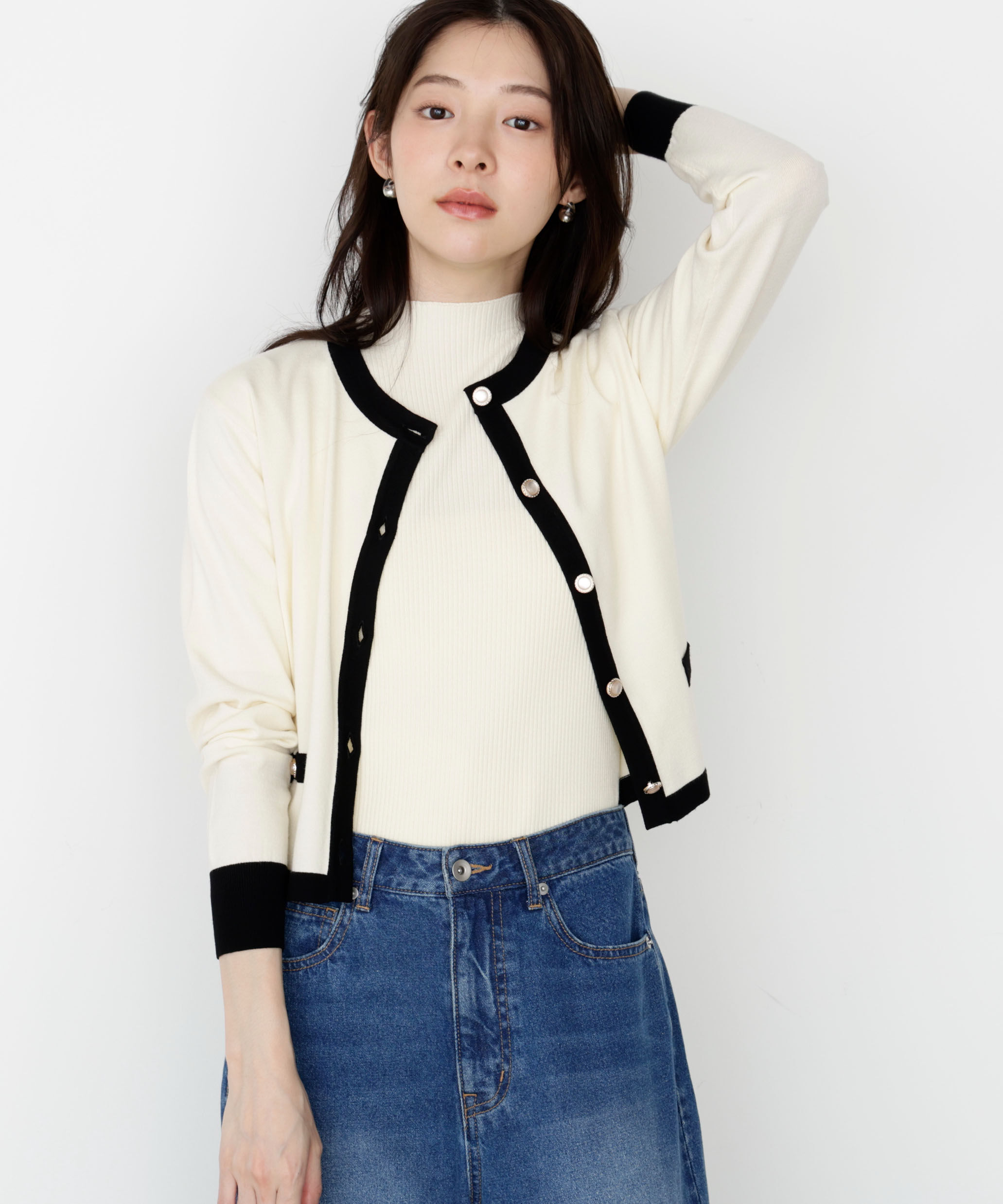 PROPORTION BODY DRESSING「＜ハンドウォッシャブル＞ニュアンス釦ニットアンサンブル 25AW」|ニット・セーター|