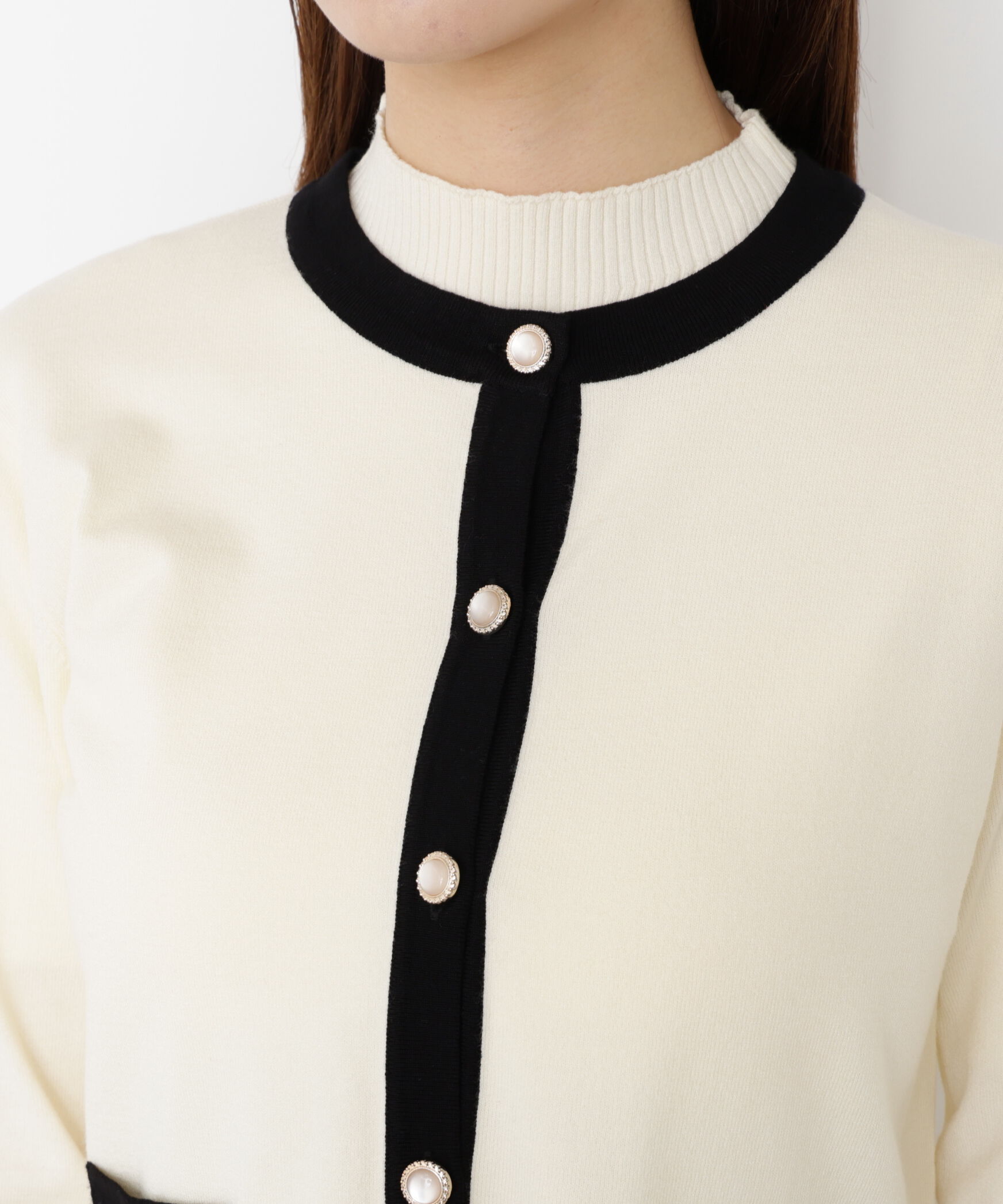 PROPORTION BODY DRESSING「＜ハンドウォッシャブル＞ニュアンス釦ニットアンサンブル 25AW」|ニット・セーター|