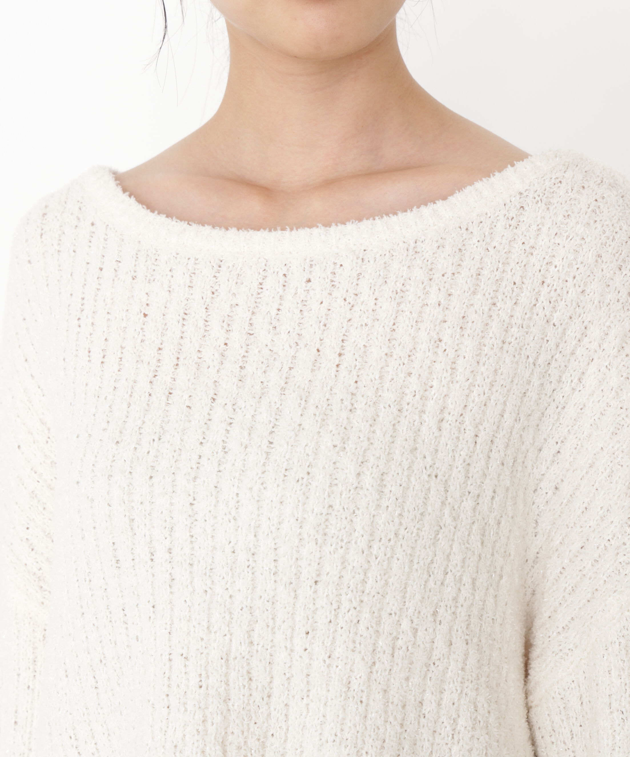 PROPORTION BODY DRESSING「フィルムモール短丈ニット 25AW」|ニット・セーター|