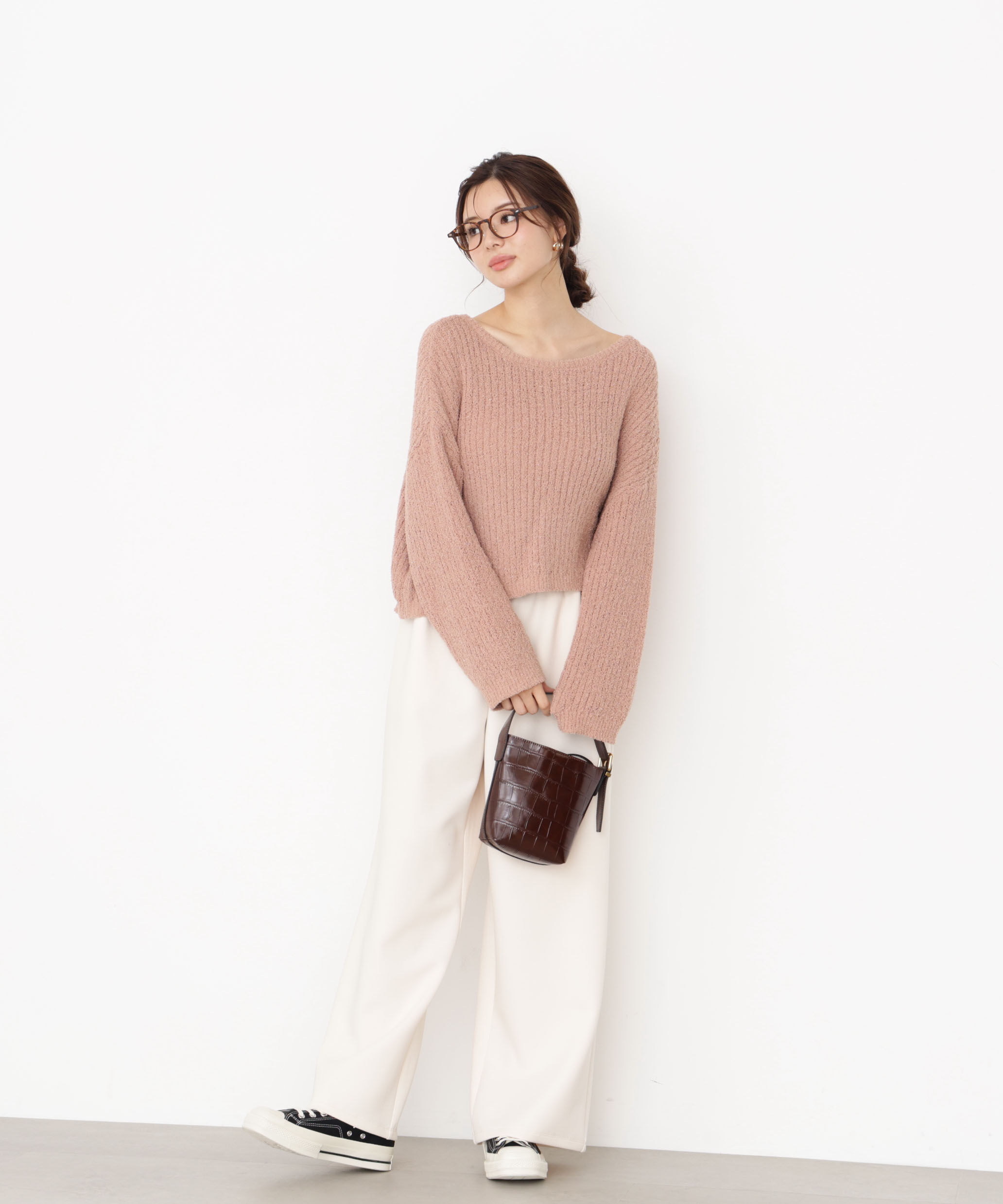 PROPORTION BODY DRESSING「フィルムモール短丈ニット 25AW」|ニット・セーター|