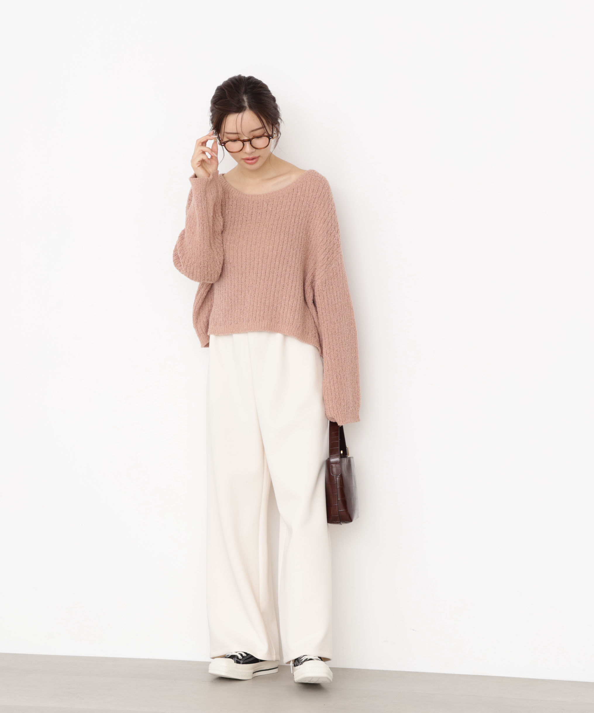 PROPORTION BODY DRESSING「フィルムモール短丈ニット 25AW」|ニット・セーター|