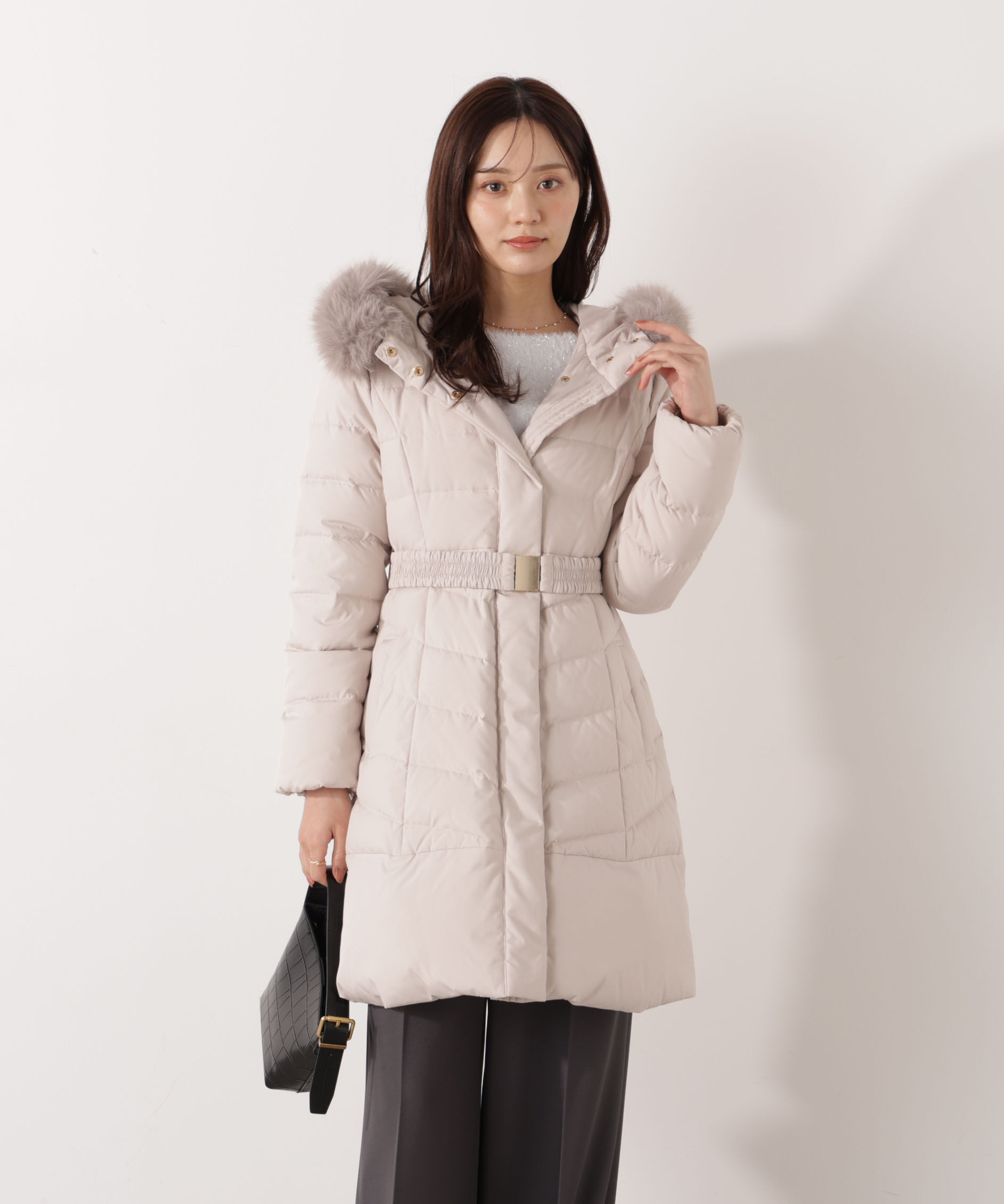 PROPORTION BODY DRESSING「ベルト付ダウン 25AW」|その他|ベージュ