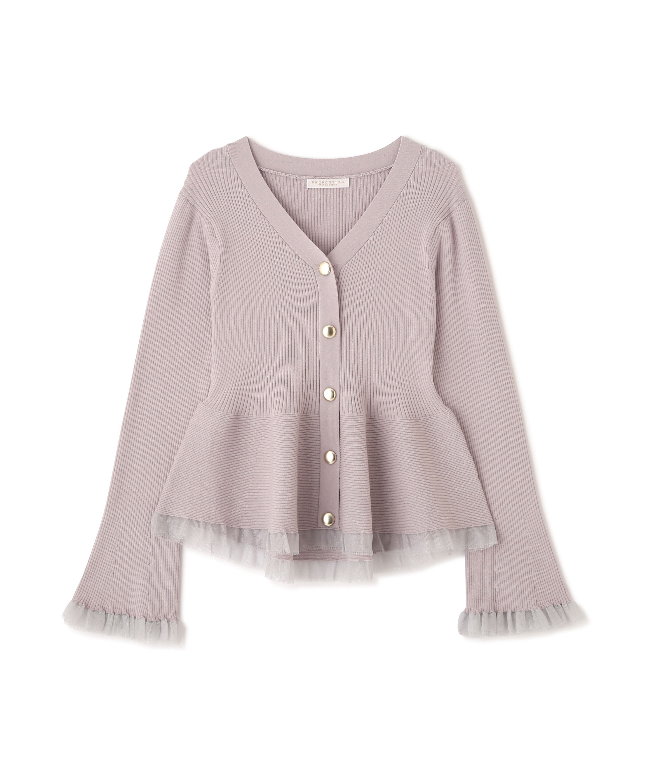 PROPORTION BODY DRESSING「シアー切替ペプラムニット　26SS」|ニット・セーター|